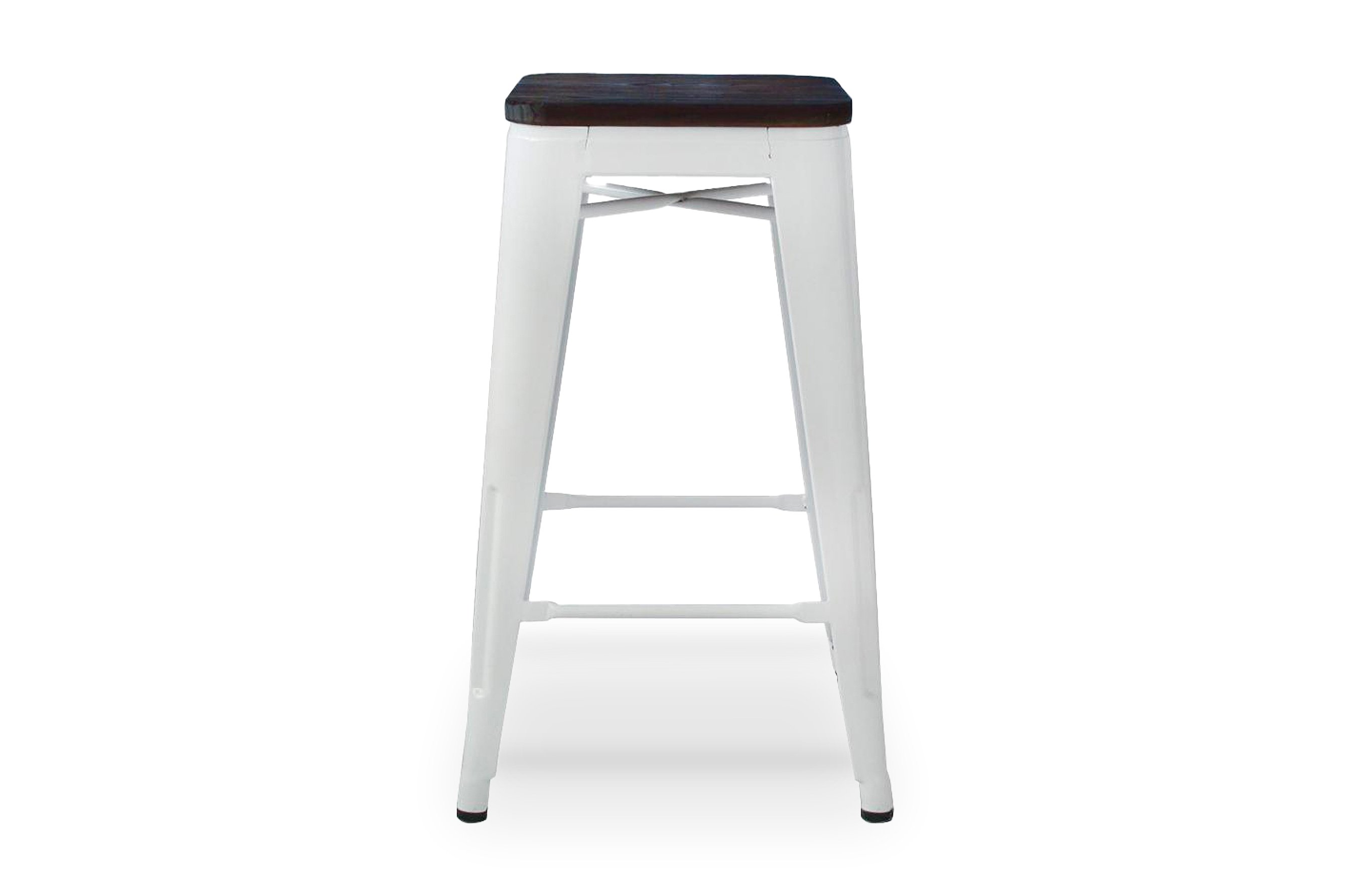 Amelie Stool 66cm – Matt White / Dark Elm Wood 1