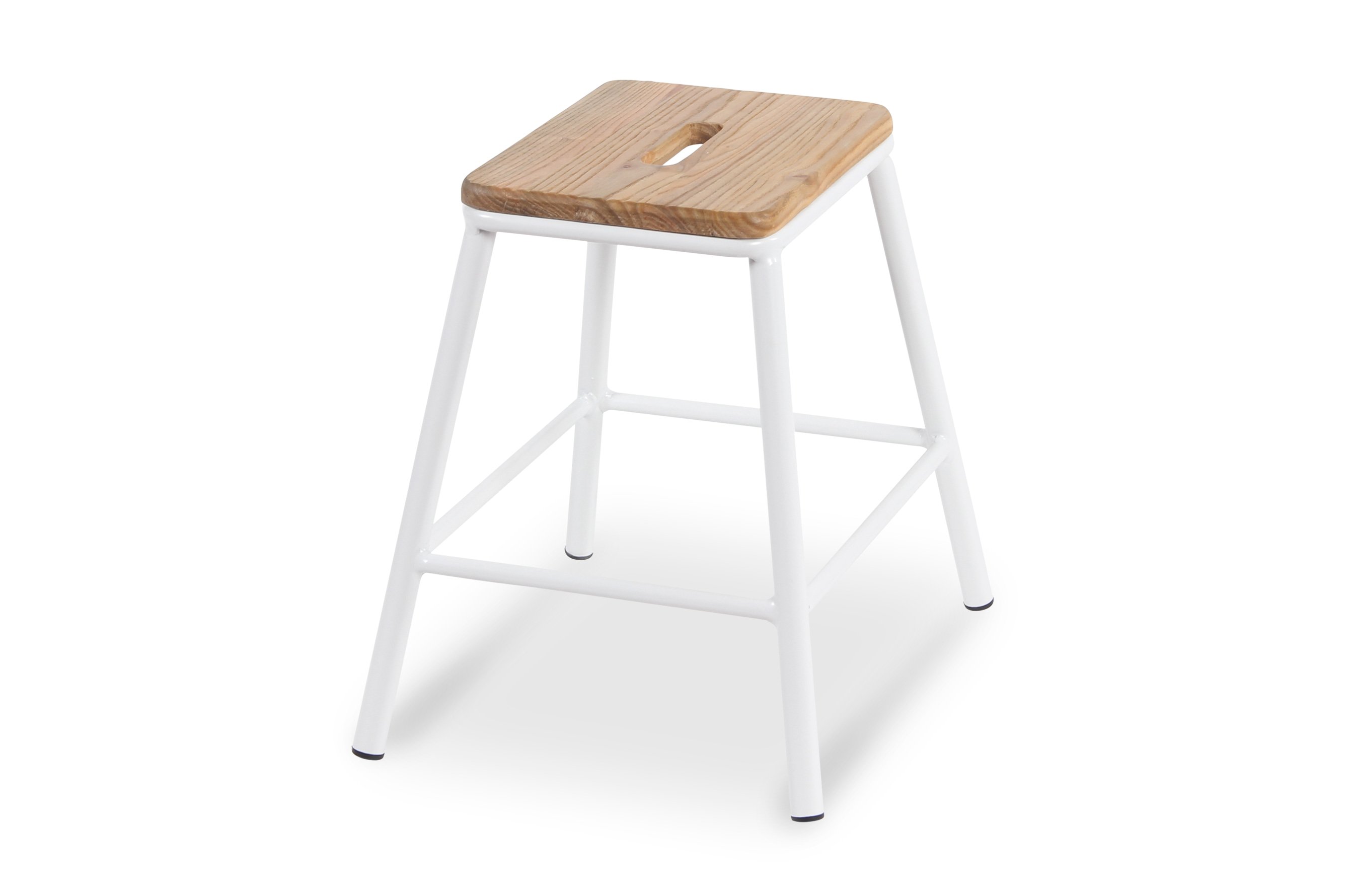 York Stool 46cm – Matt White 2