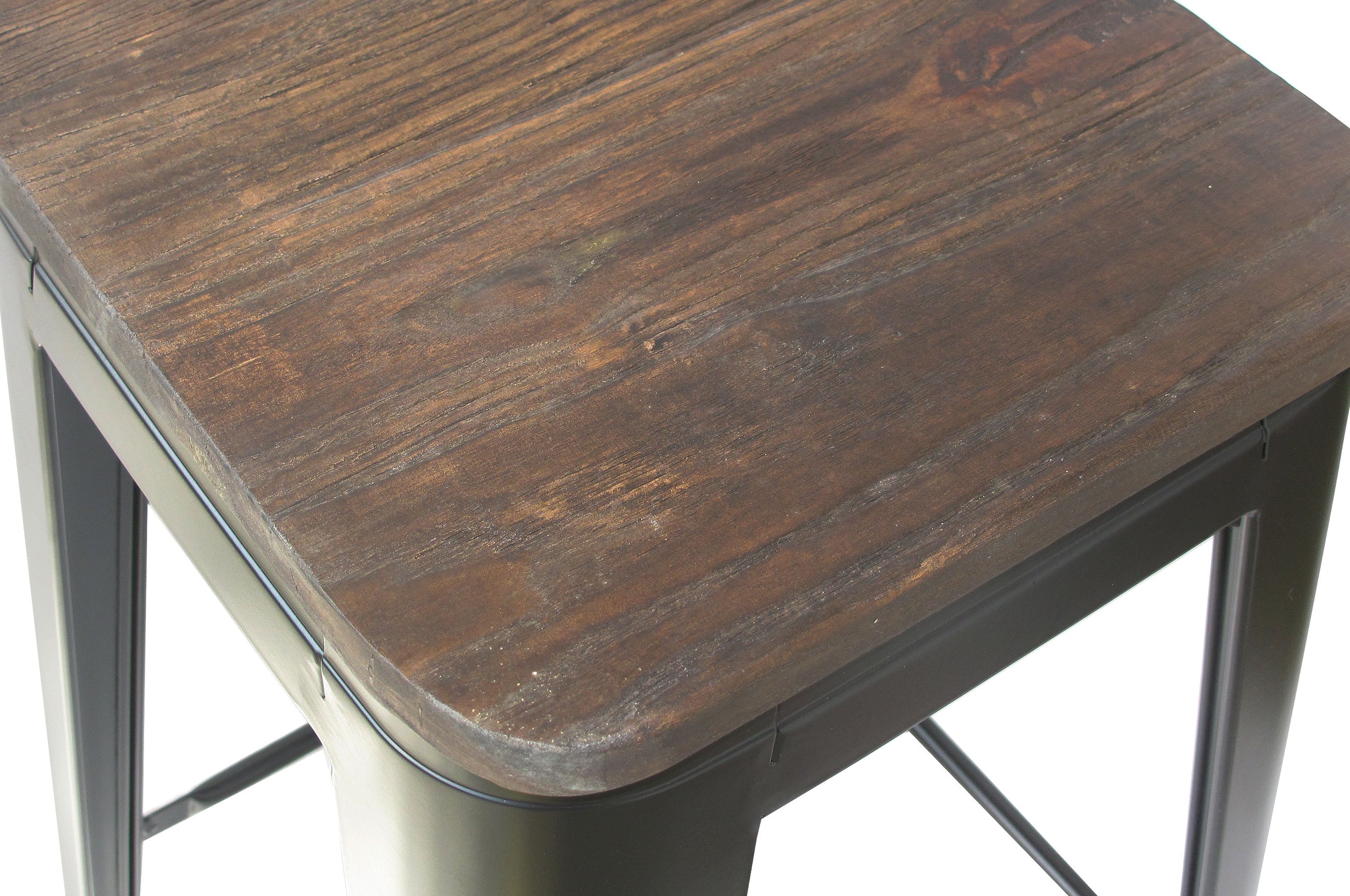 Amelie Stool 66cm – Matt Black / Dark Elm Wood 3