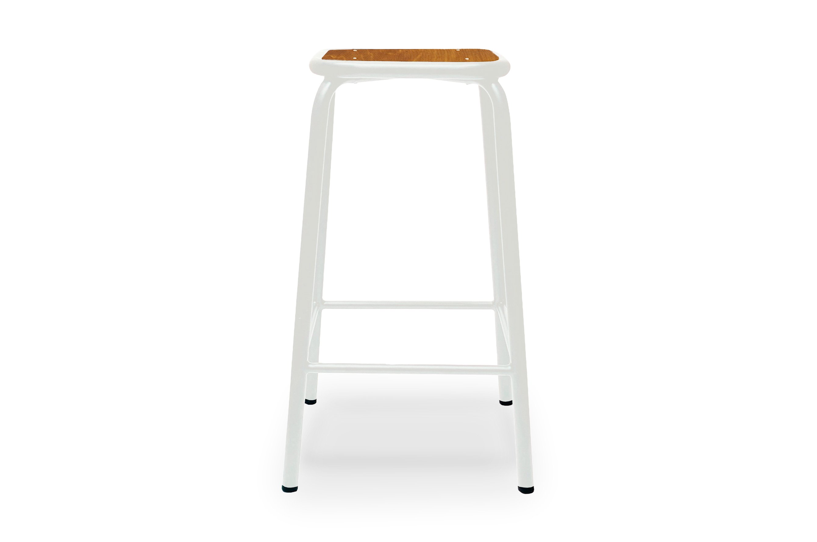 École Bistro Barstool 75cm – White / Maple Top 1