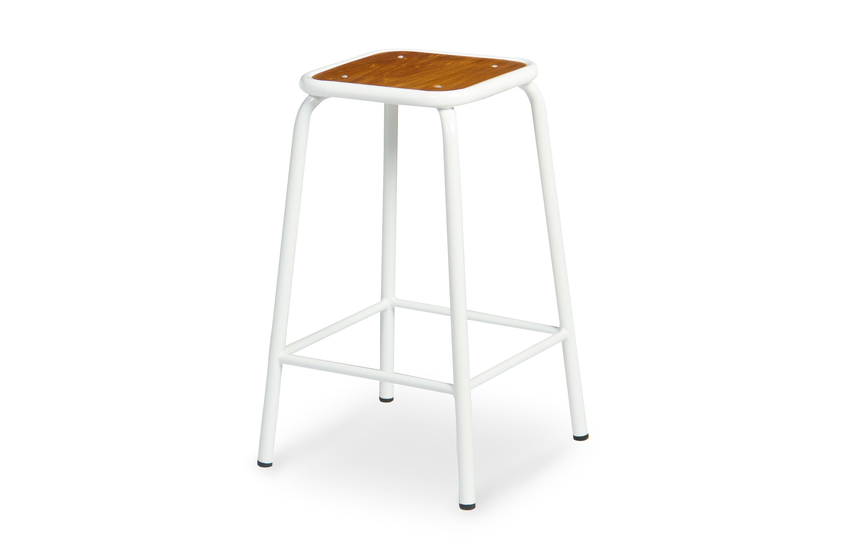 École Bistro Barstool 75cm – White / Maple Top 2