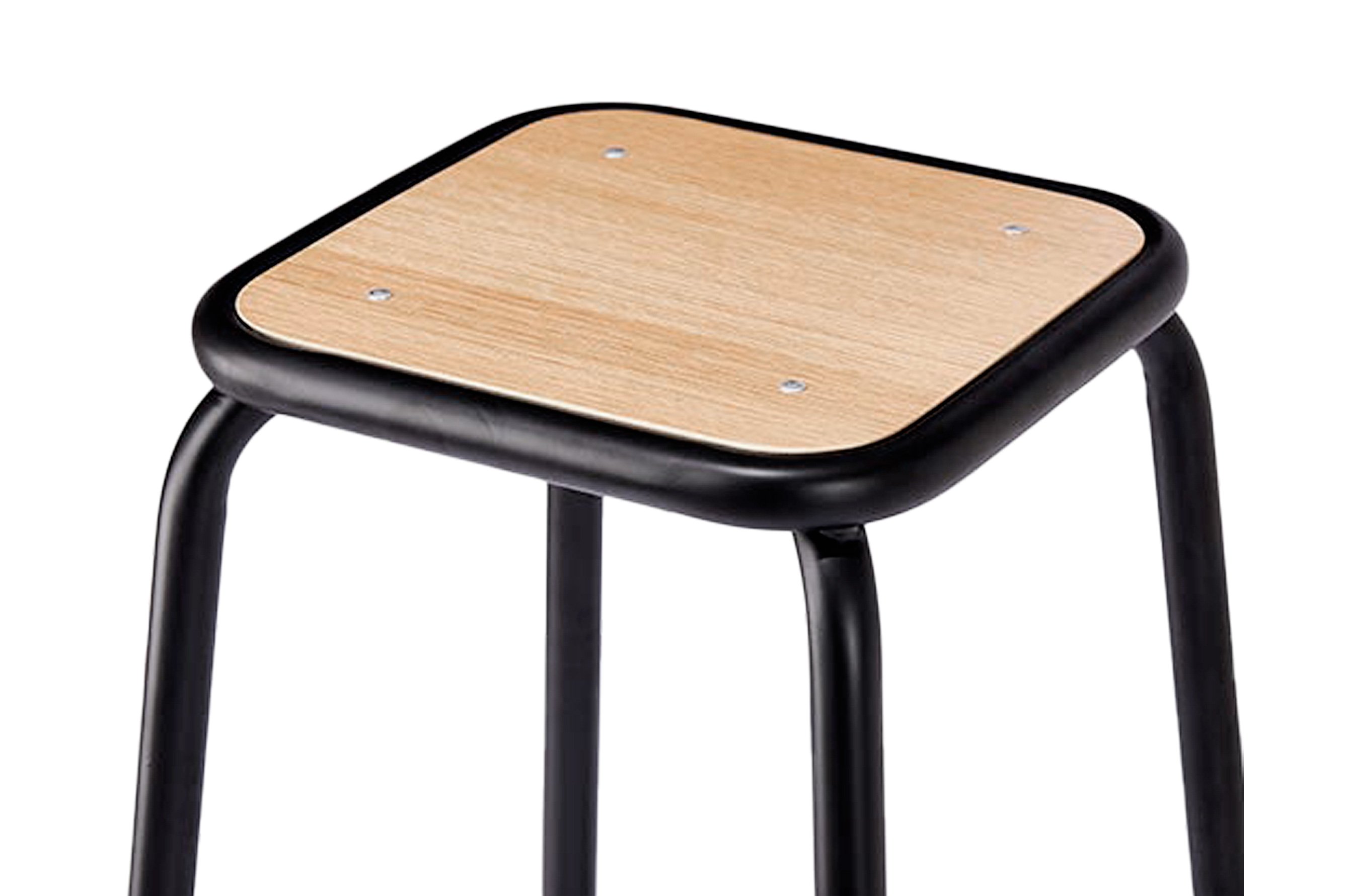 École Bistro Barstool 65cm – Matt Black / Natural Top 3