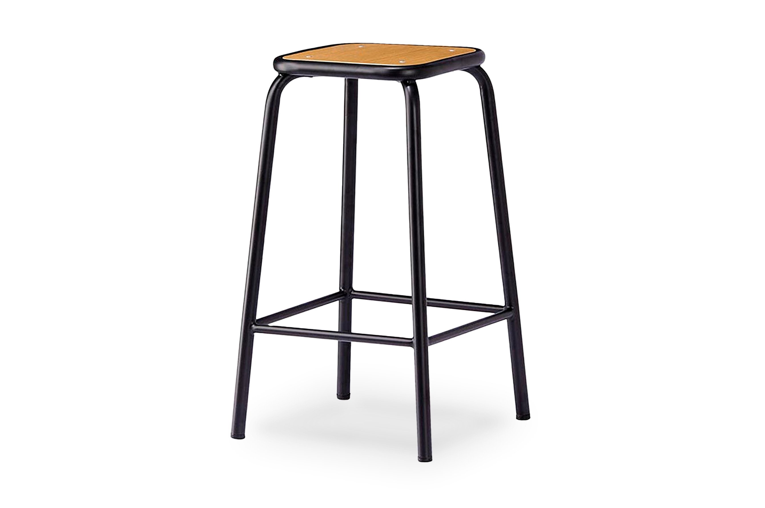 École Bistro Barstool 65cm – Matt Black / Natural Top 2