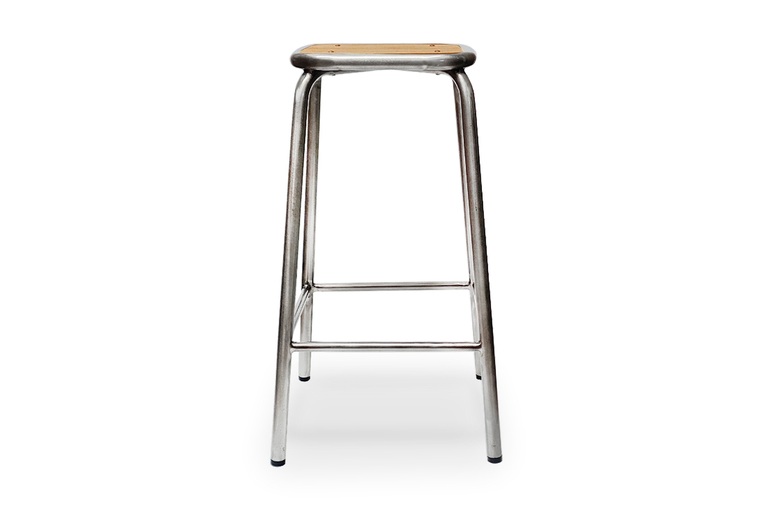 École Bistro Barstool 75cm – Gunmetal / Natural Top 1