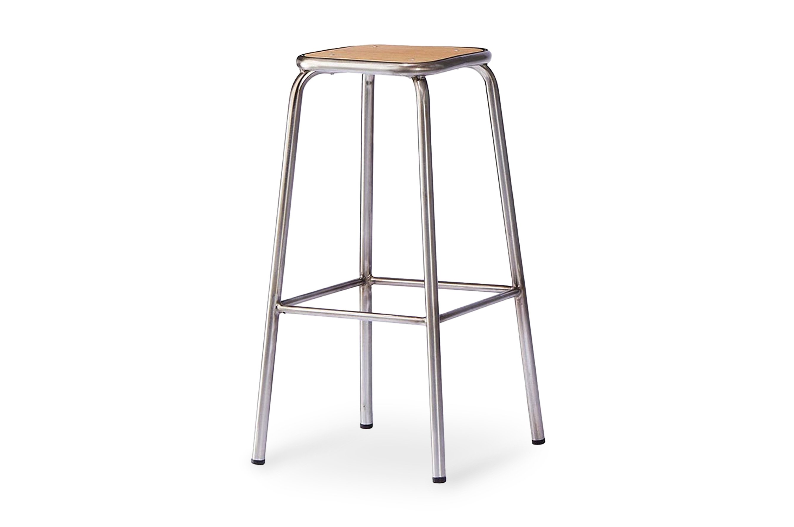 École Bistro Barstool 75cm – Gunmetal / Natural Top 2