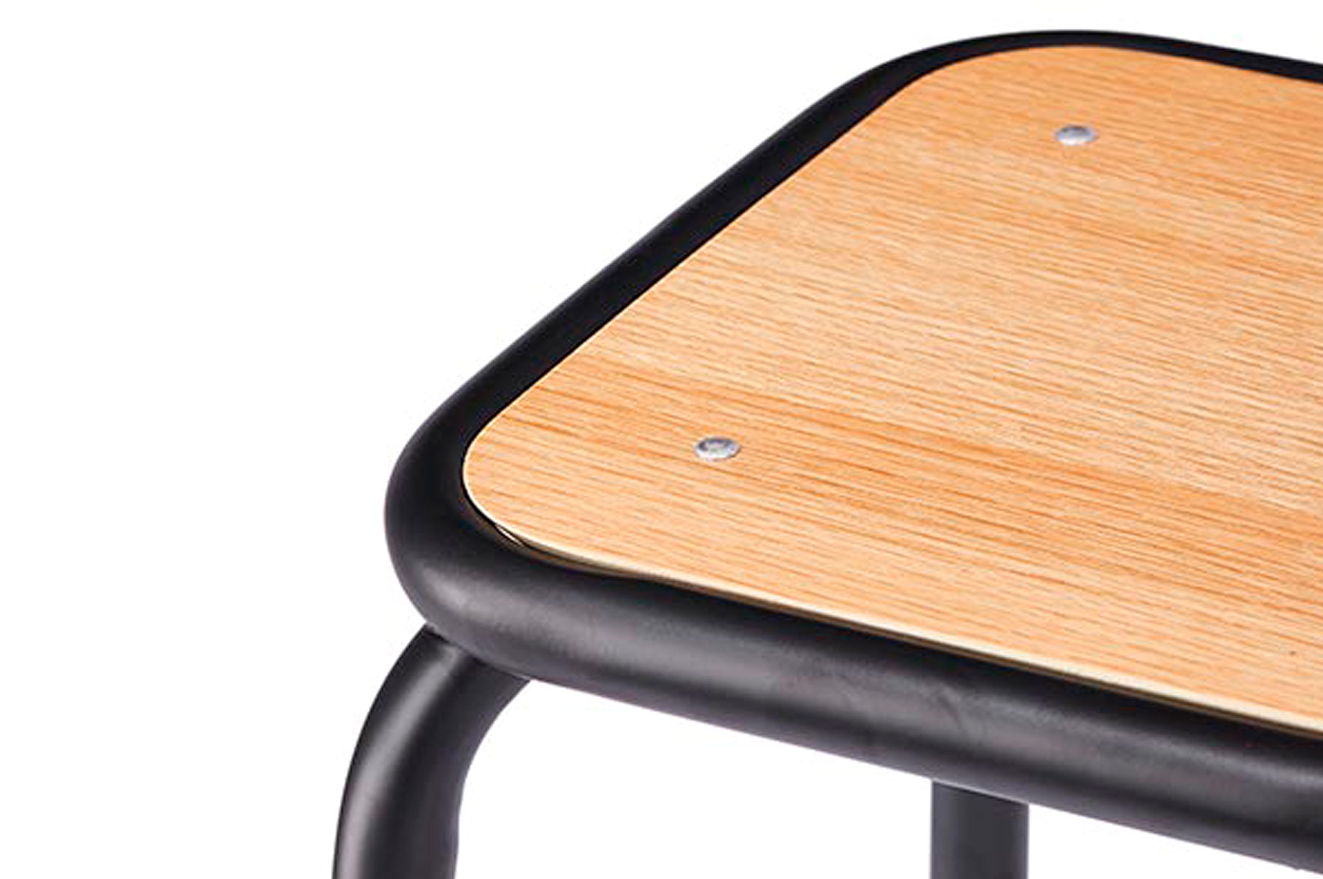 École Bistro Barstool 75cm – Matt Black / Natural Top 3