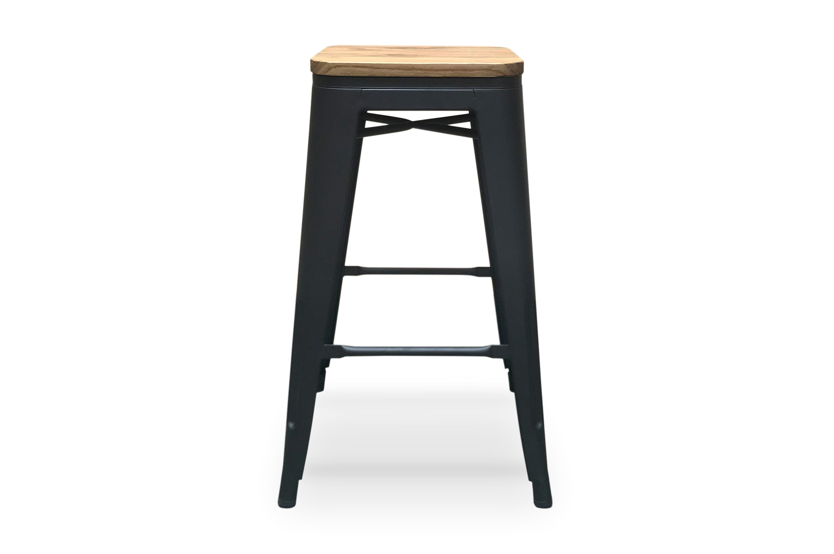 Amelie Stool 66cm – Matt Black / Natural Elm Wood 1
