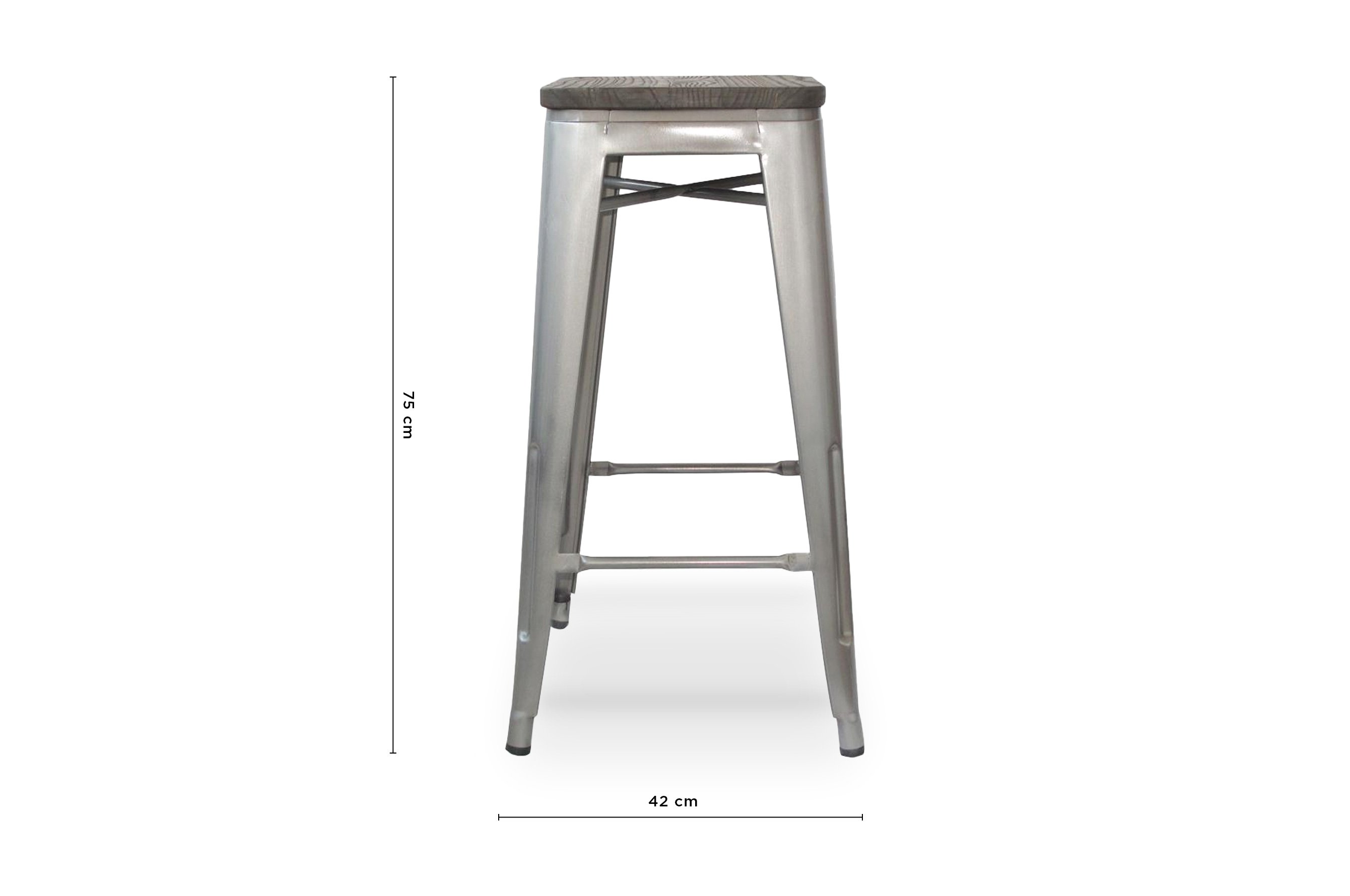 Amelie Stool 75cm – Industrial/Dark Elm Wood 4