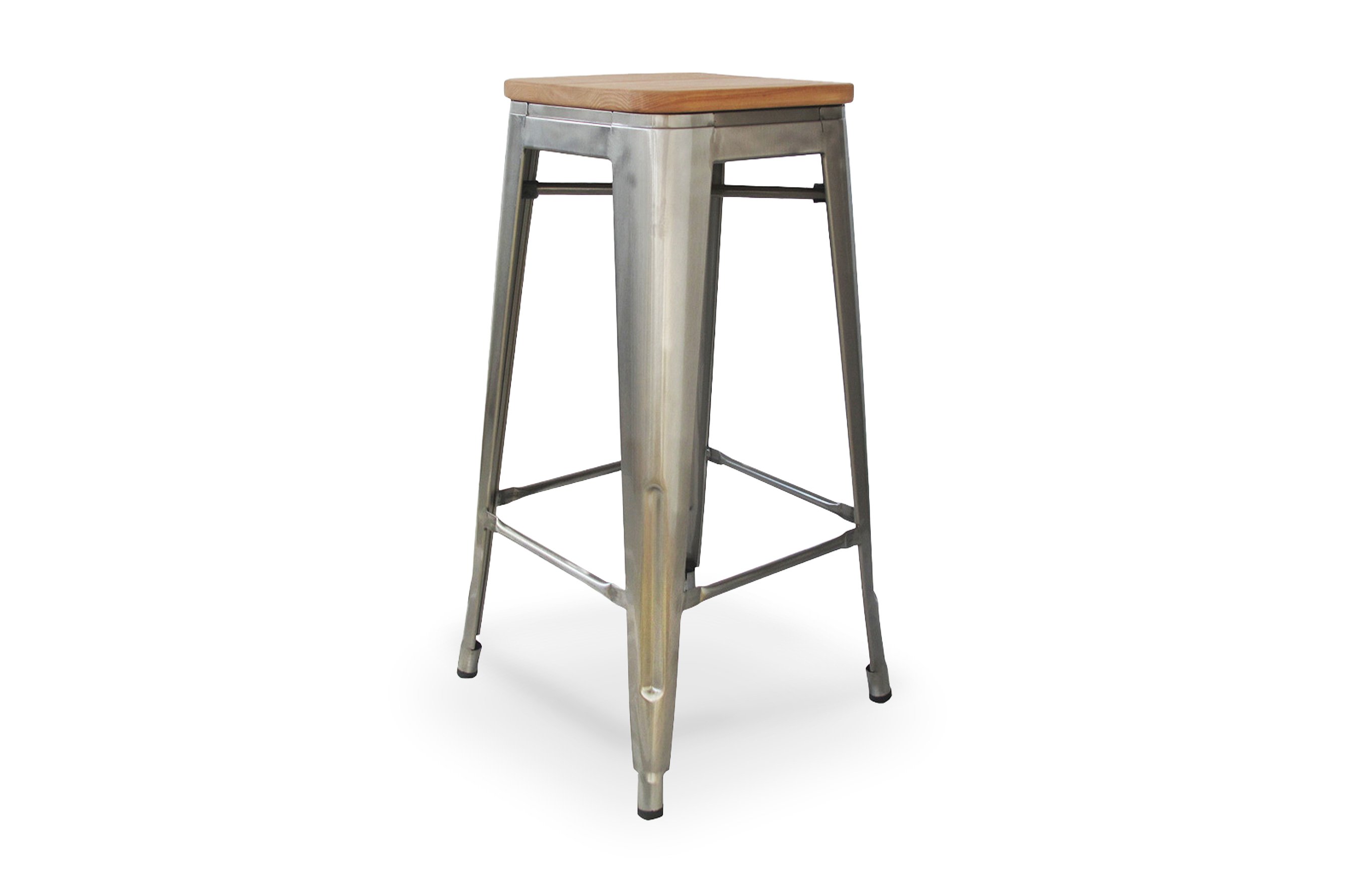 Amelie Stool 75cm – Industrial / Natural Elm Wood 2