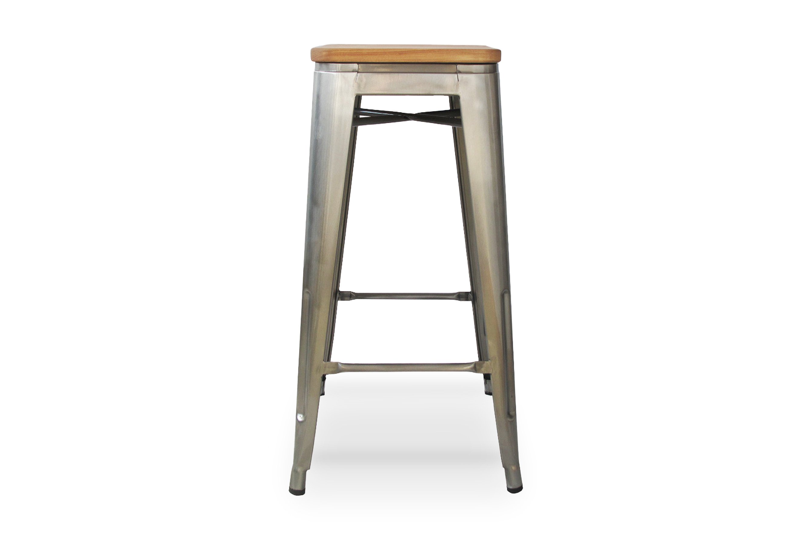Amelie Stool 75cm – Industrial / Natural Elm Wood 1