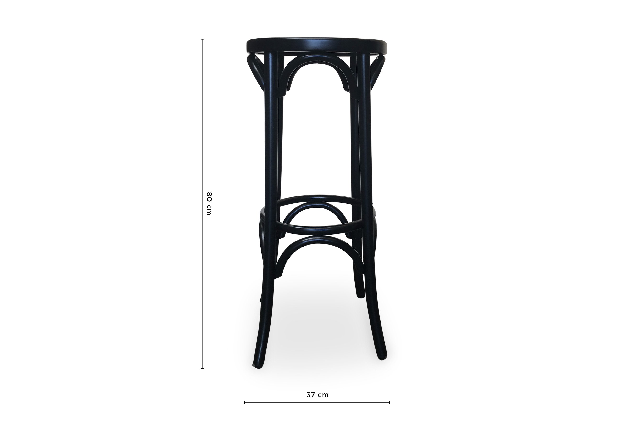 St Anton Bentwood Barstool 80cm – Black 4
