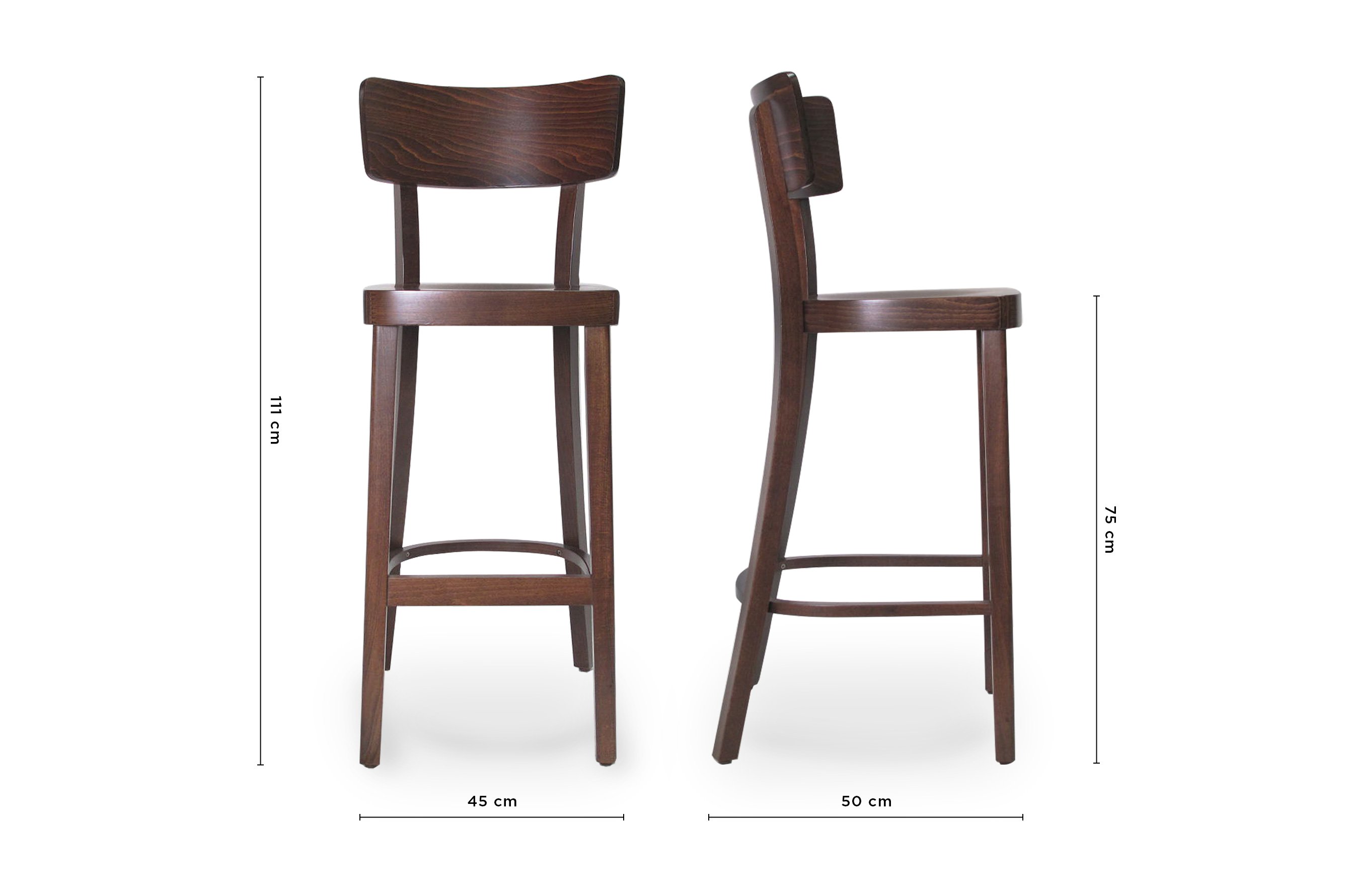 Salzburg Bentwood Barstool 75cm – Walnut 7