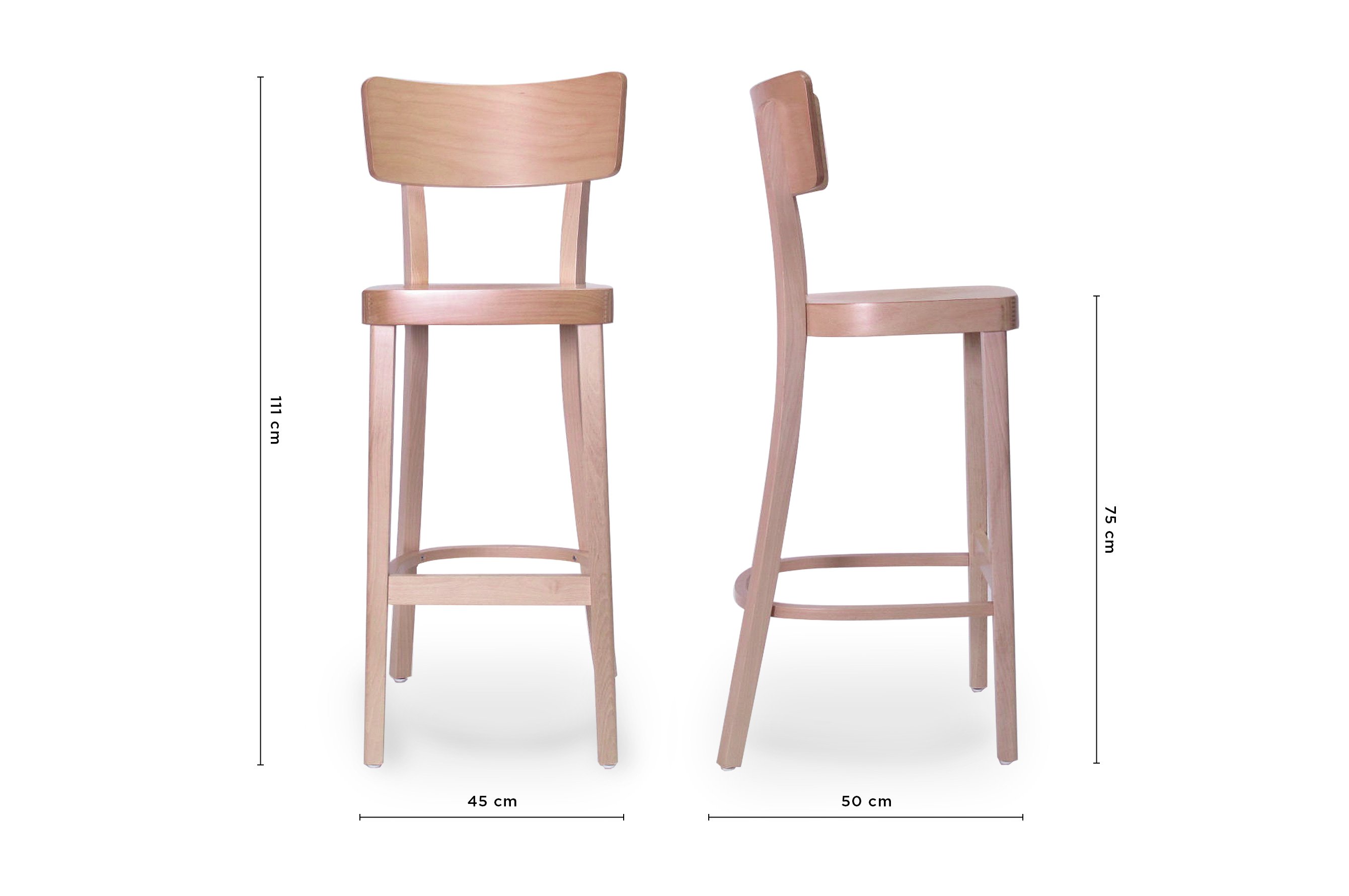 Salzburg Bentwood Barstool 75cm – Natural 7