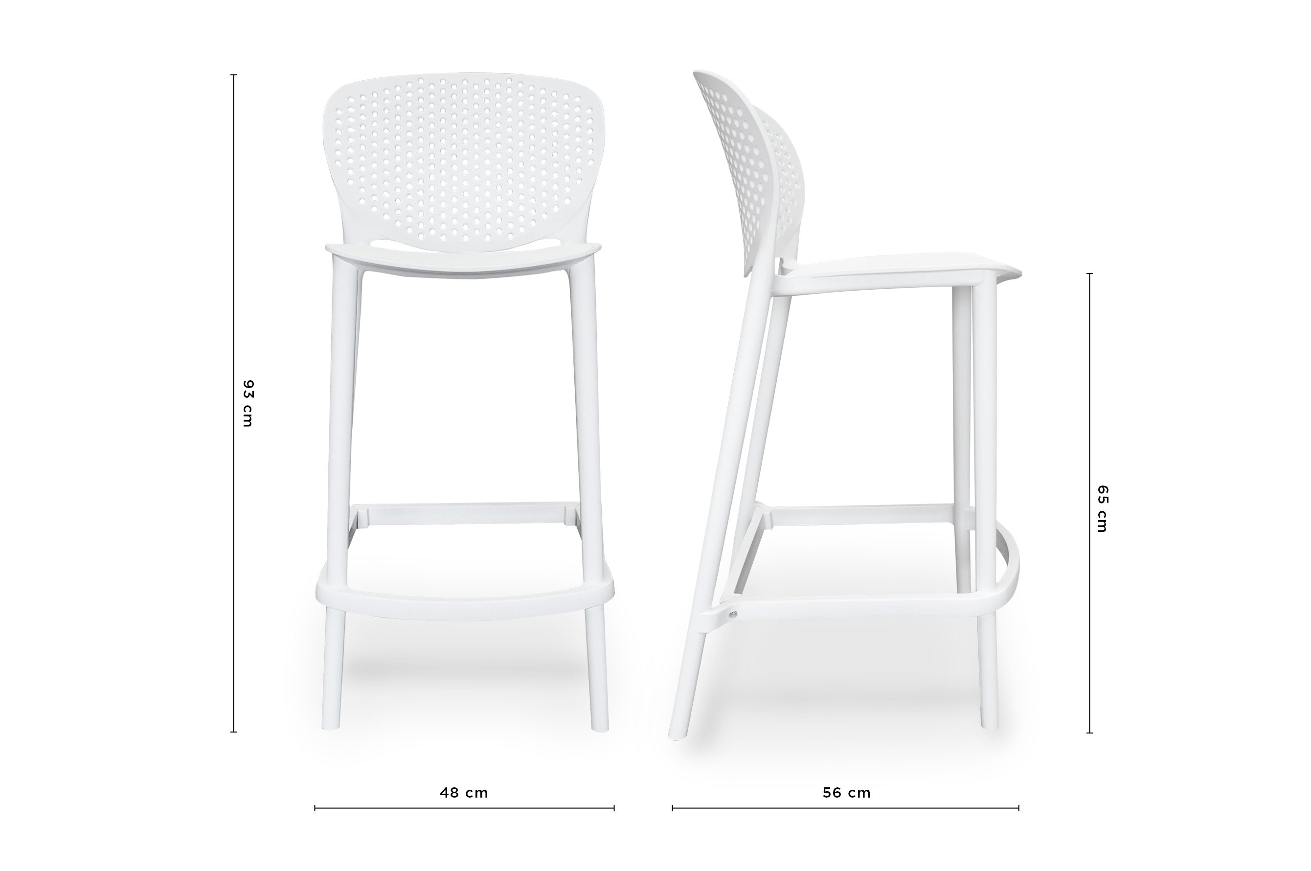 Sonnet Barstool 65cm – White 5