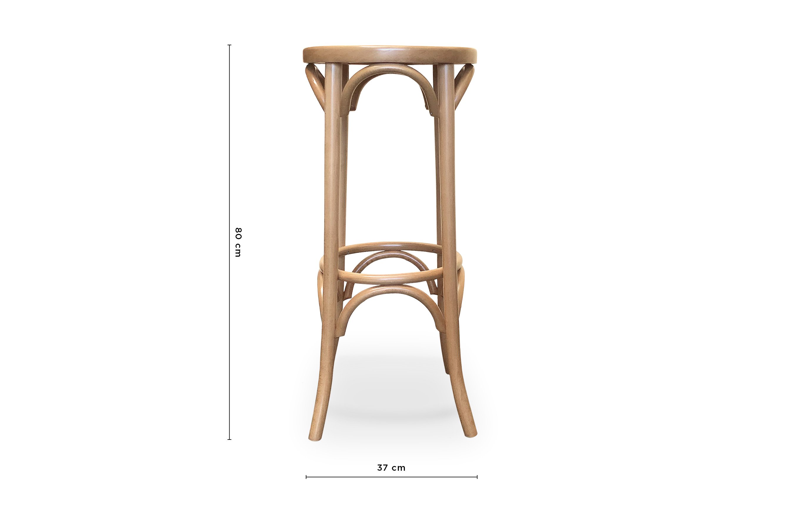 St Anton Bentwood Barstool 80cm – Natural 5