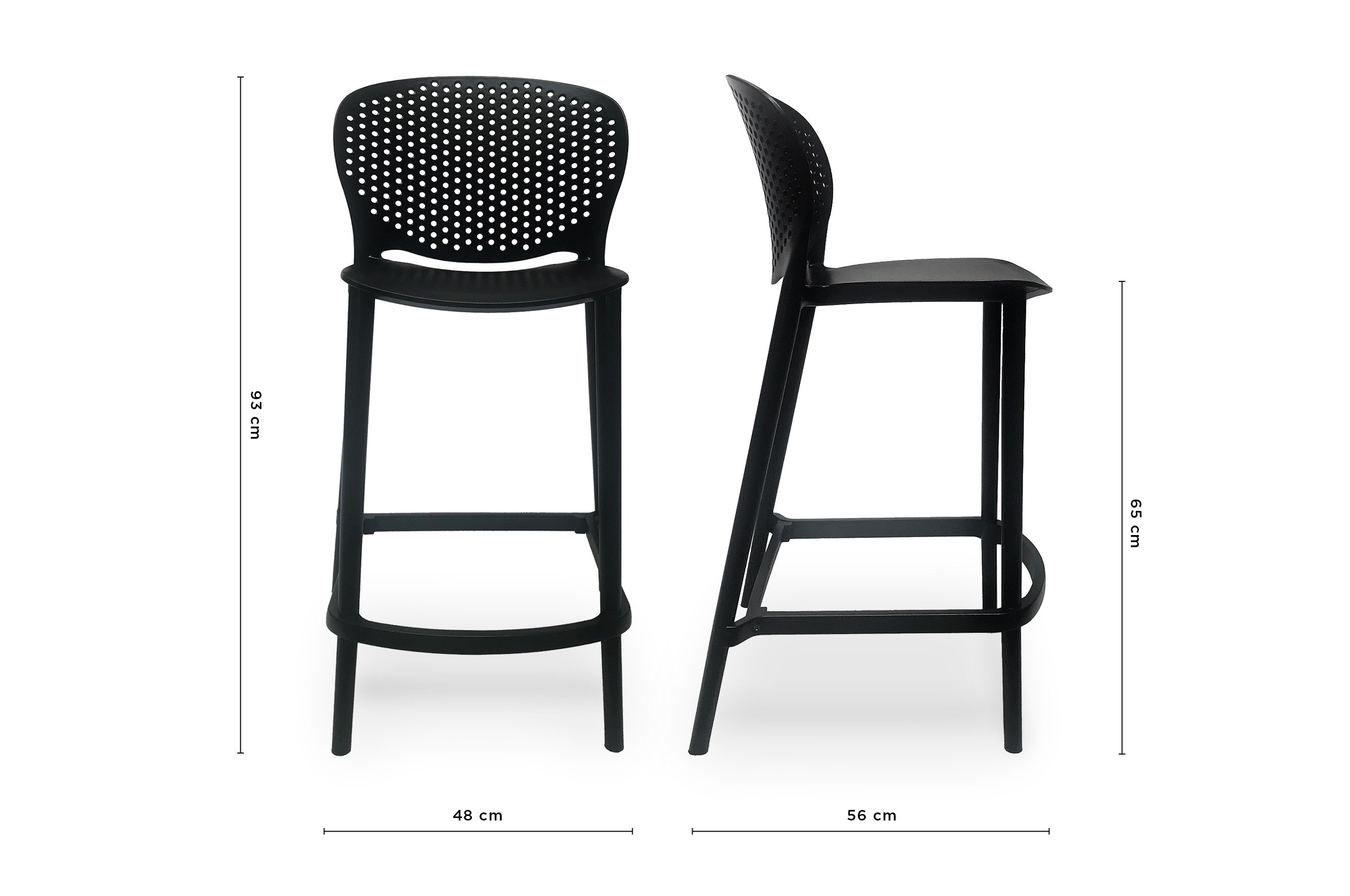 Sonnet Barstool 65cm – Black 5