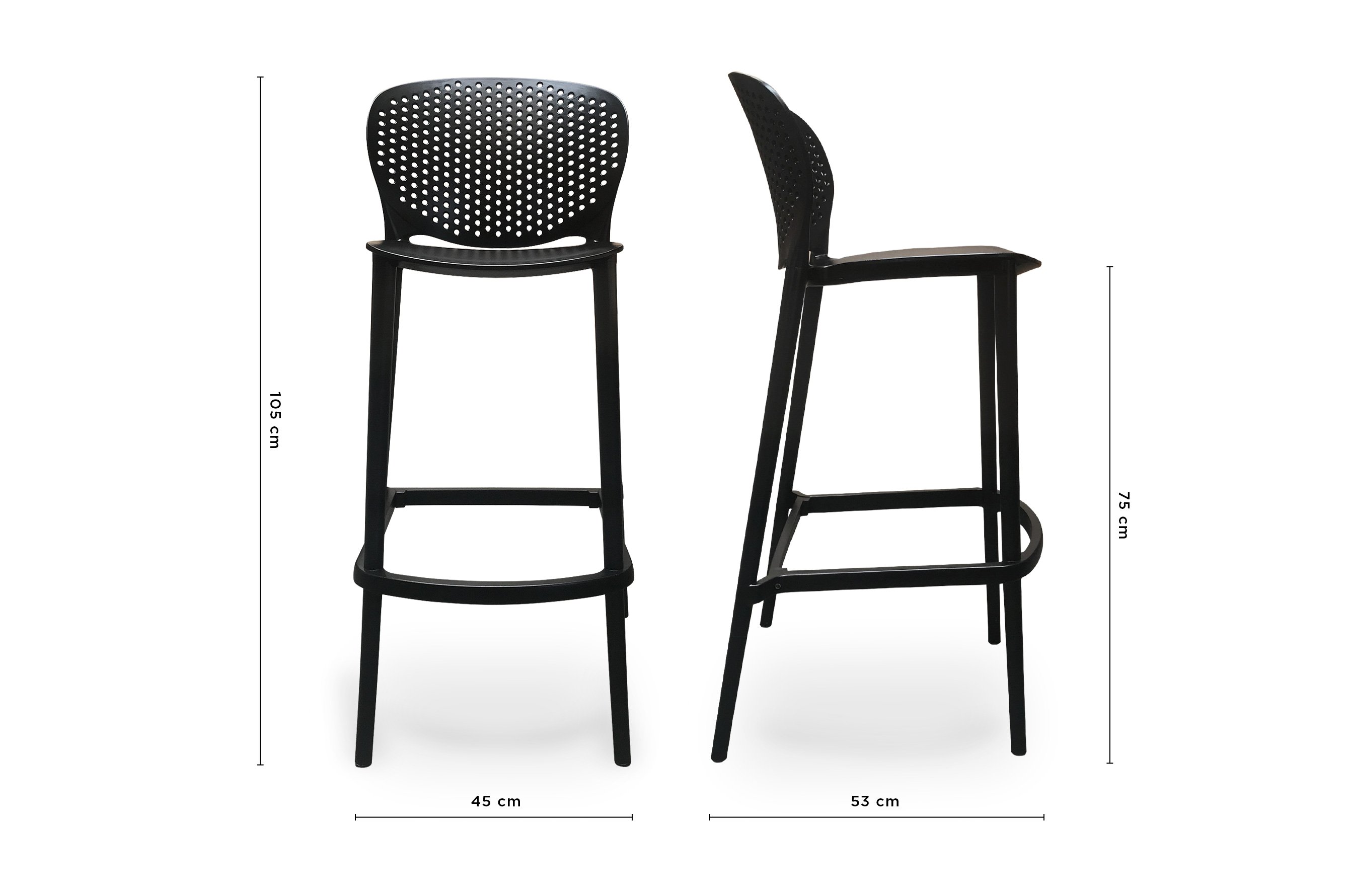 Sonnet Barstool 75cm – Black 5