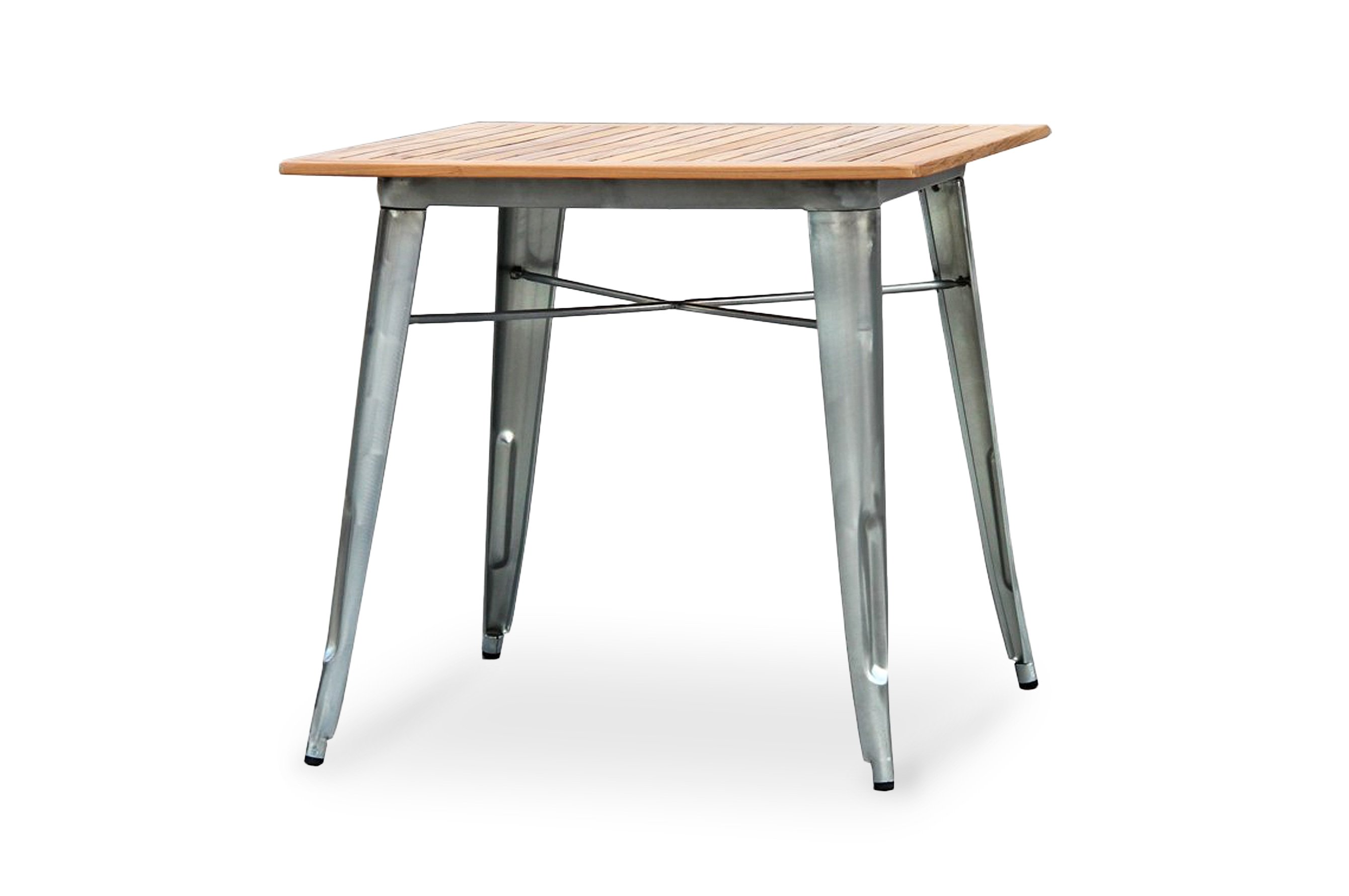 Amelie Table Premium Galvanised – Teak Top 1
