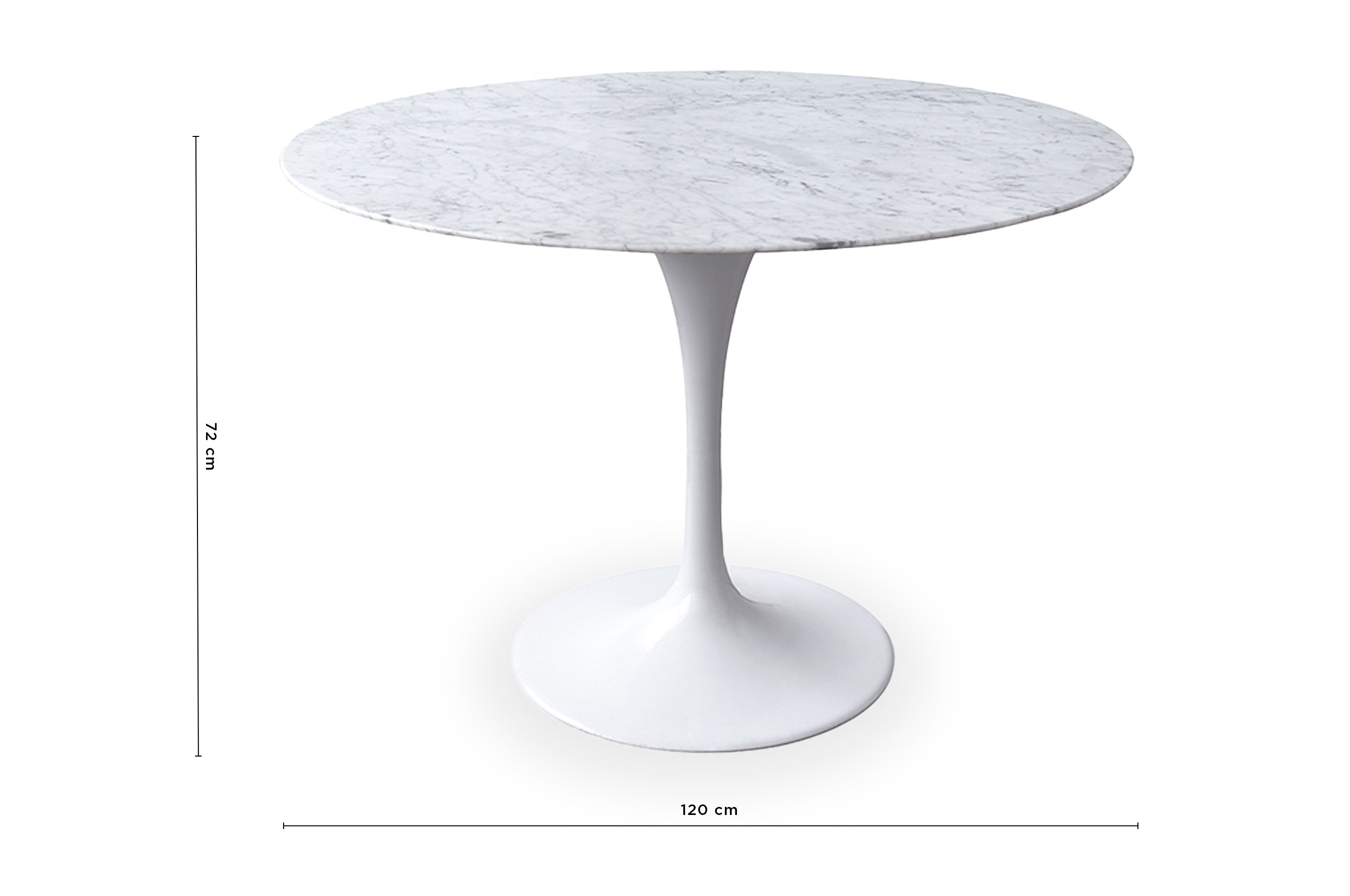 Replica Eero Saarinen Round Tulip Dining Table – White Marble 3