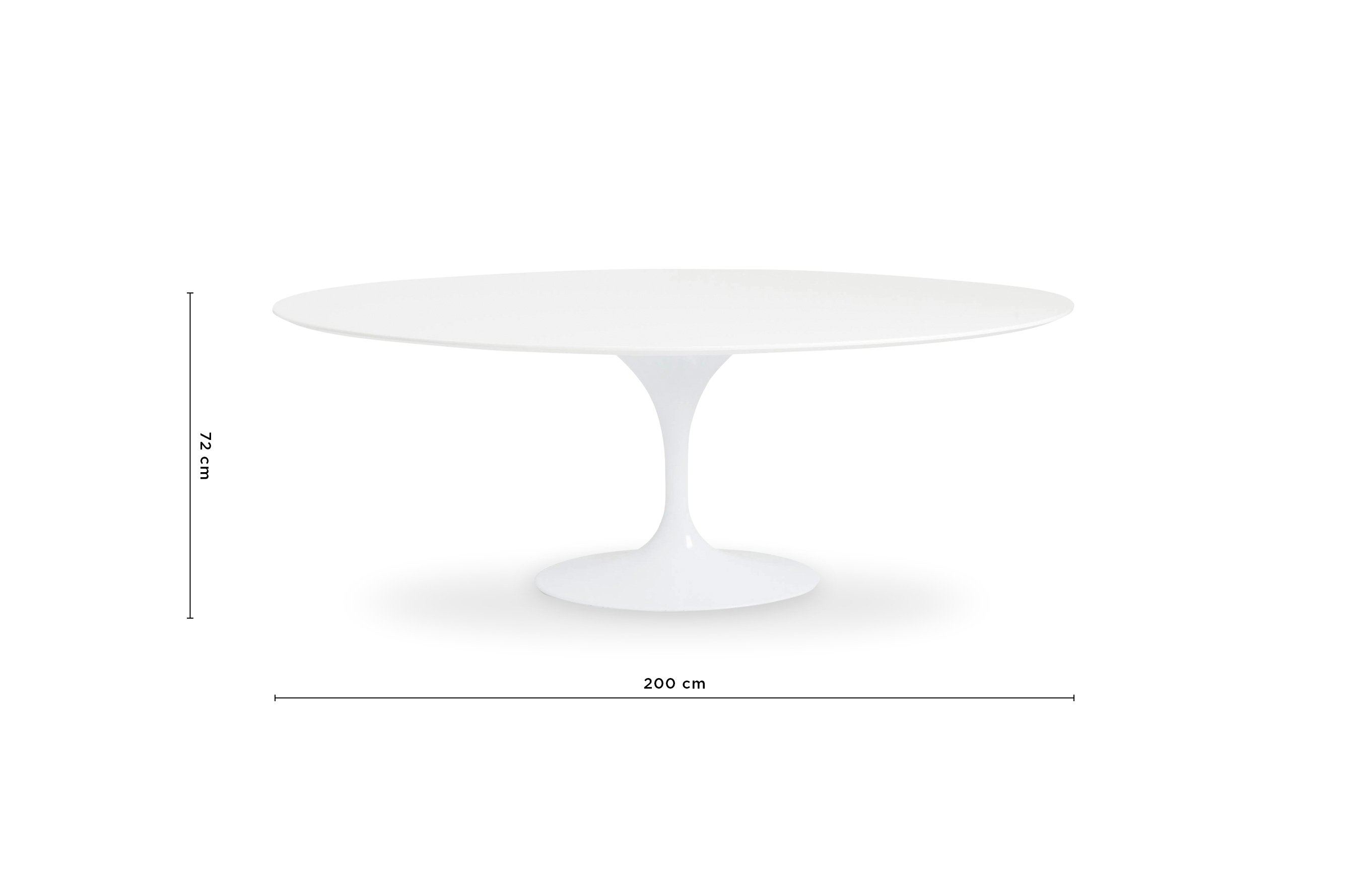 Replica Eero Saarinen Oval Tulip Dining Table – White Wood 2