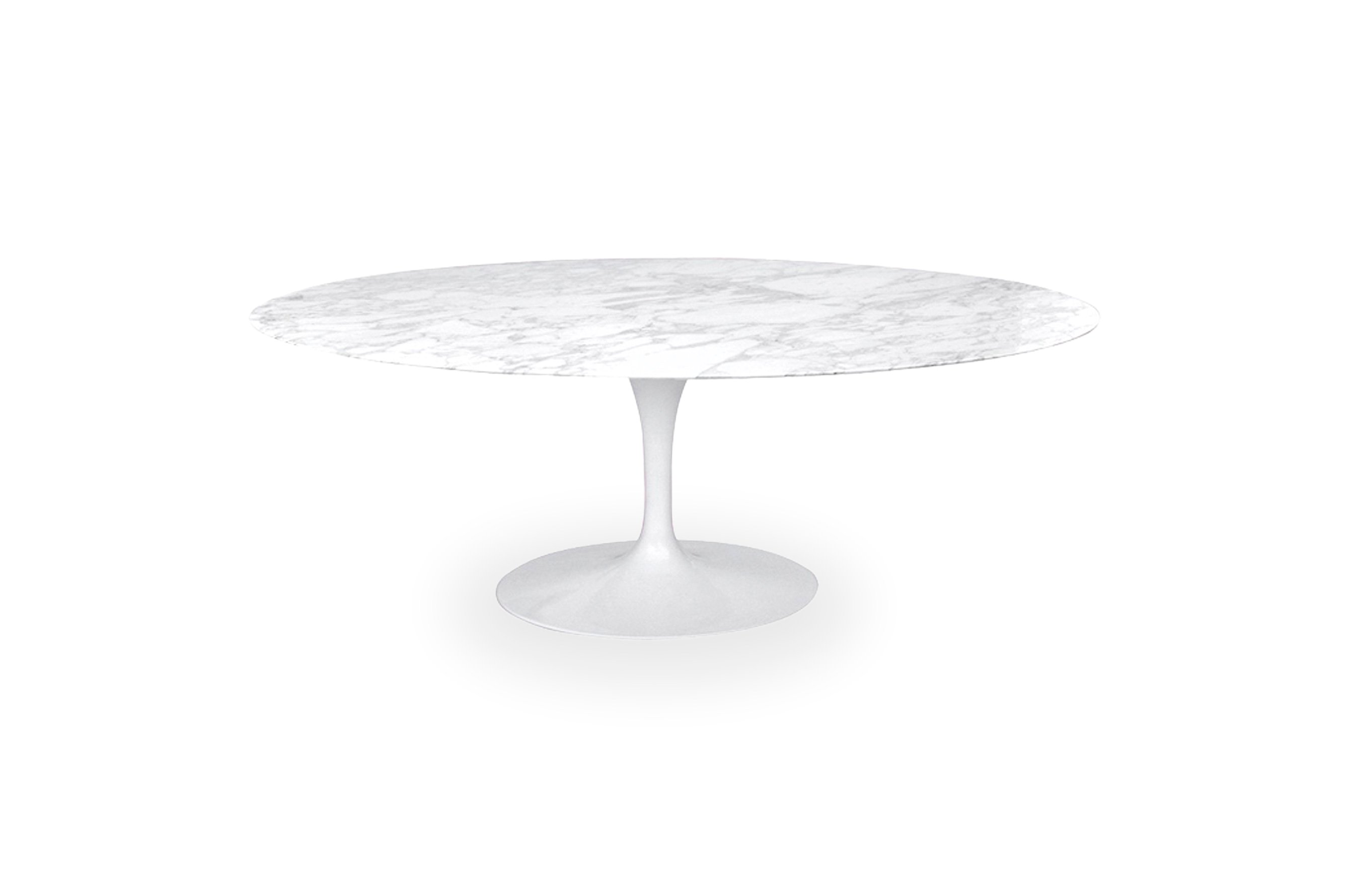 Replica Eero Saarinen Oval Tulip Dining Table – White Marble 1