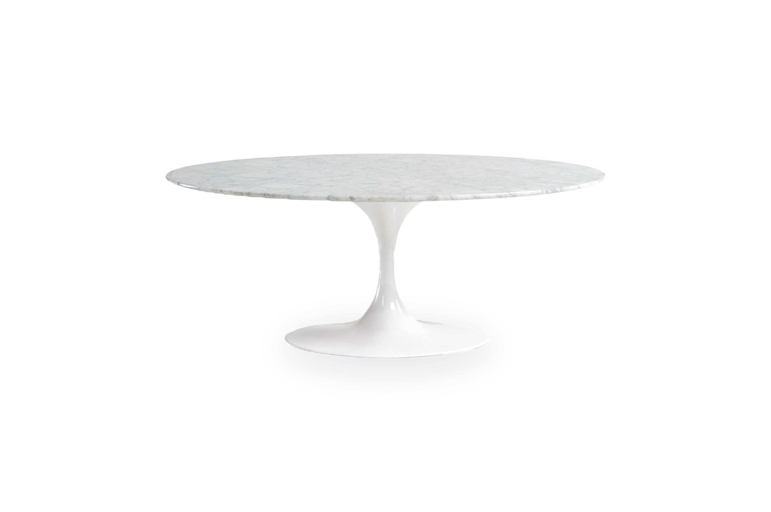Replica Eero Saarinen Tulip Oval Coffee Table – White Marble 1