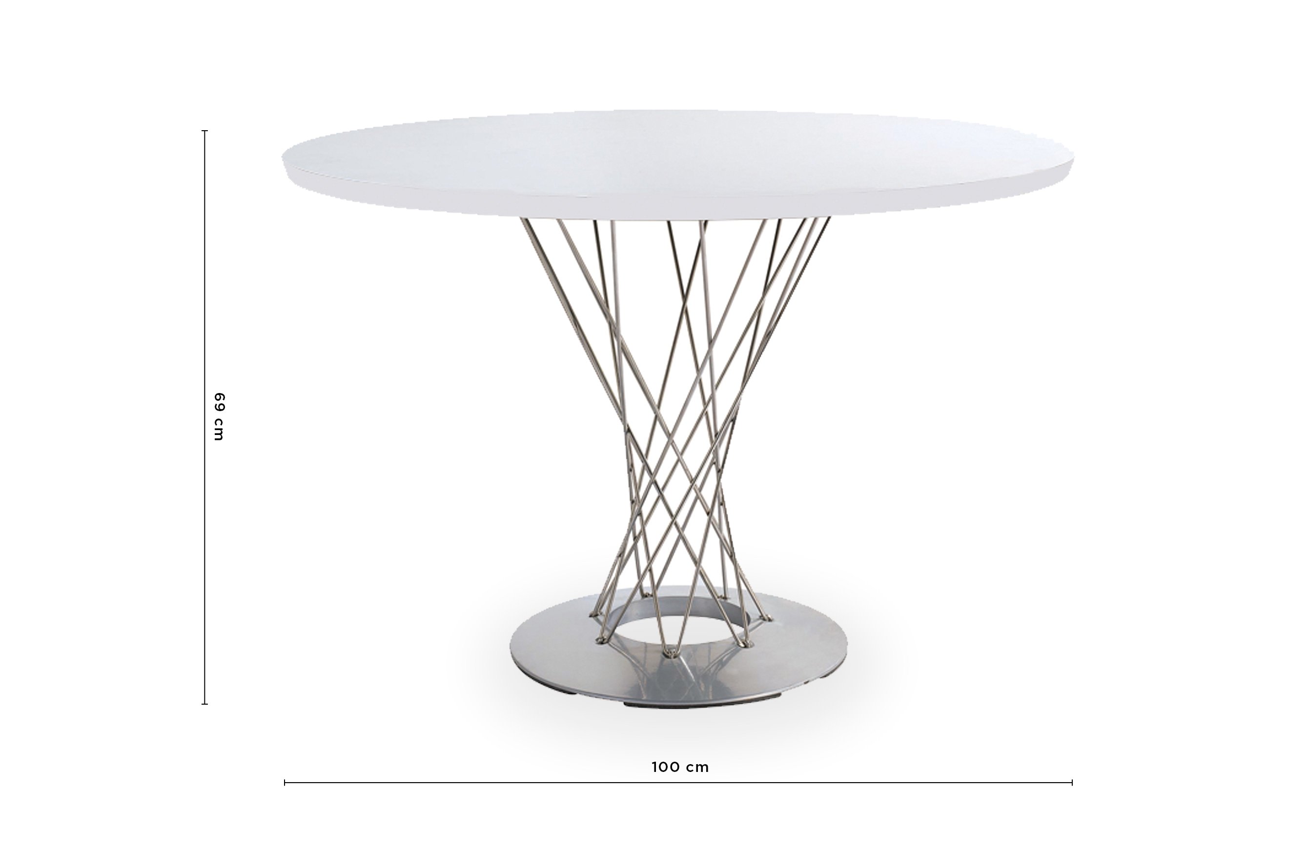 Replica Isamu Noguchi Cyclone Dining Table – White / Brushed Steel 3