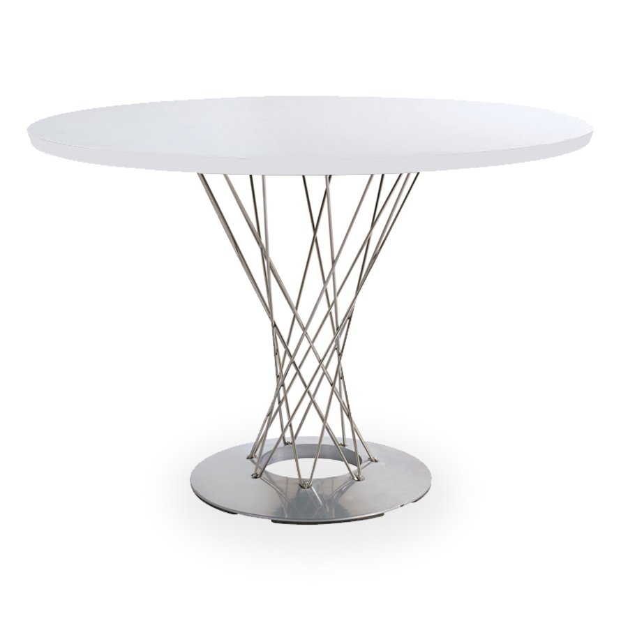 Replica Isamu Noguchi Cyclone Dining Table – White / Brushed Steel 7