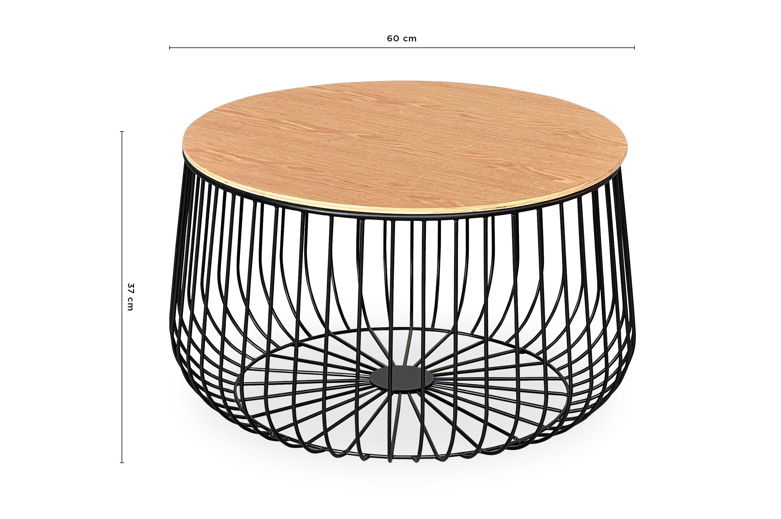 Novo Round Coffee Table Small – Black / Natural 4