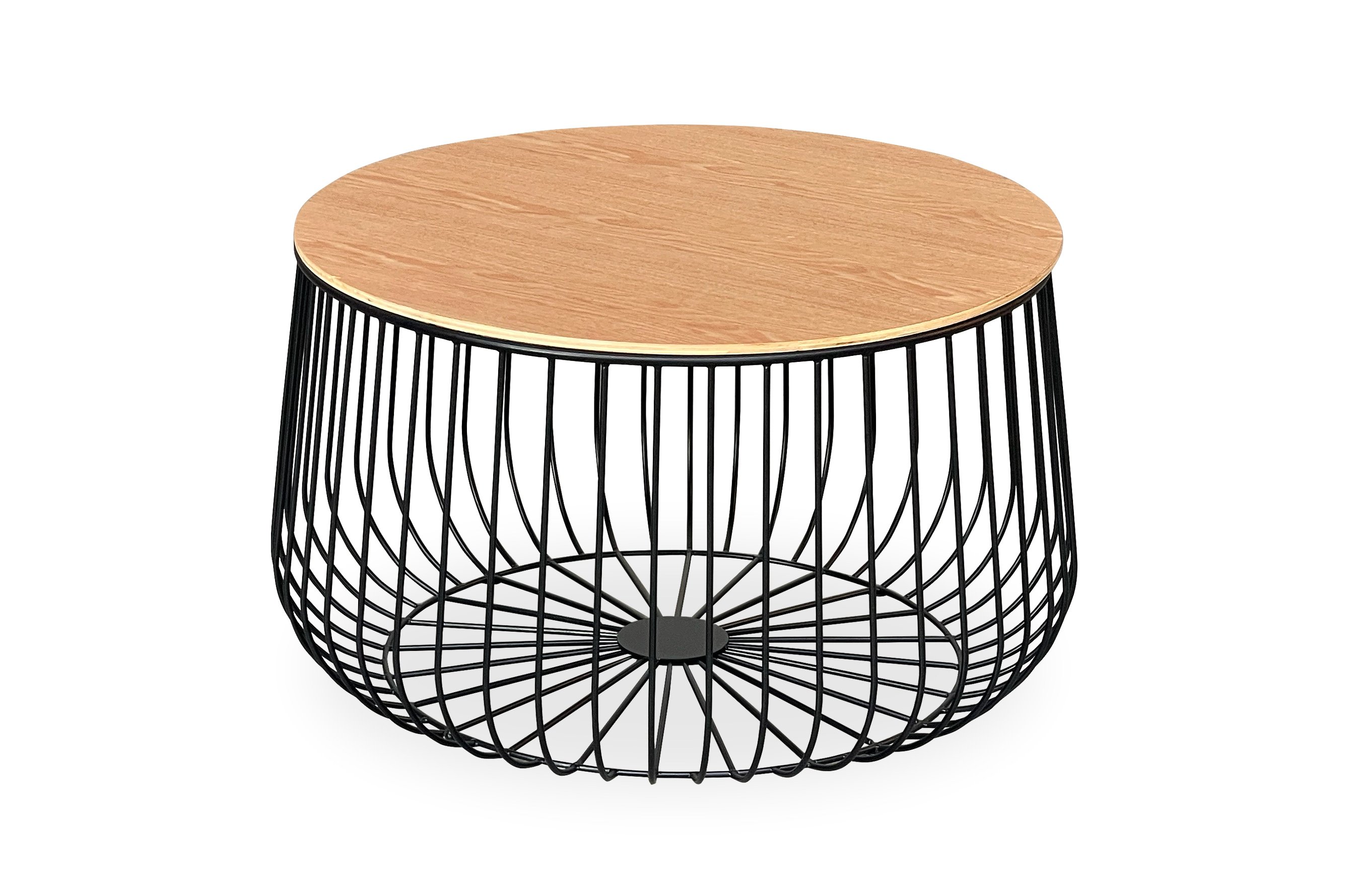 Novo Round Coffee Table Small – Black / Natural 1