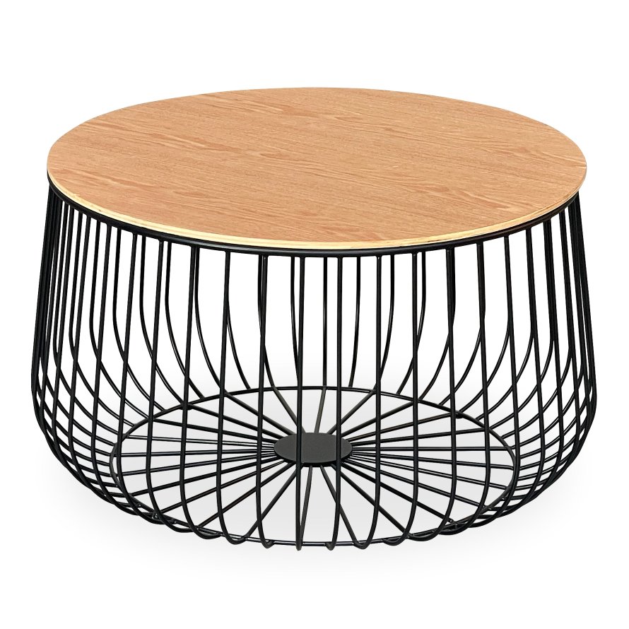 Novo Round Coffee Table Small – Black / Natural 14