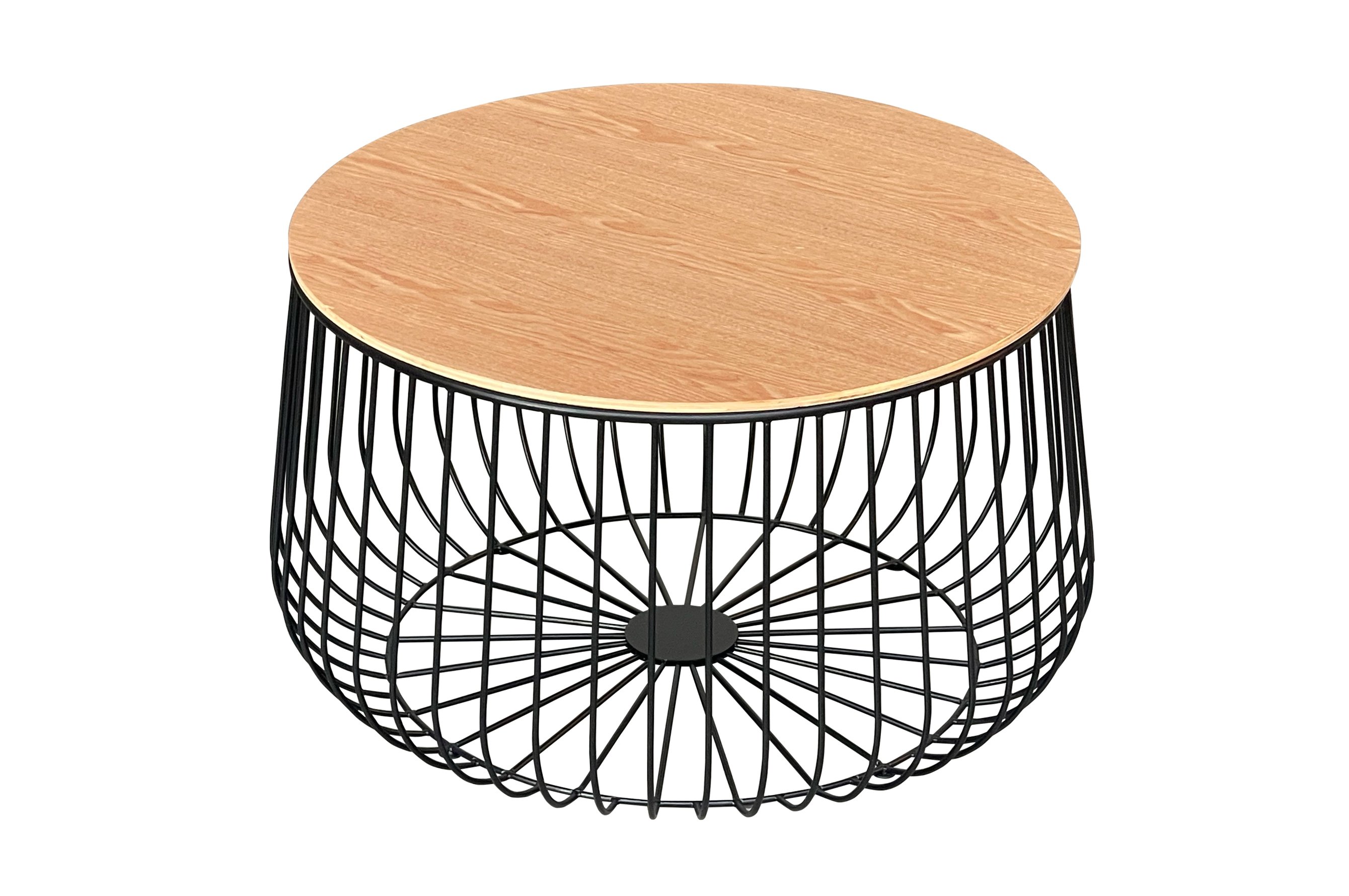 Novo Round Coffee Table Small – Black / Natural 2