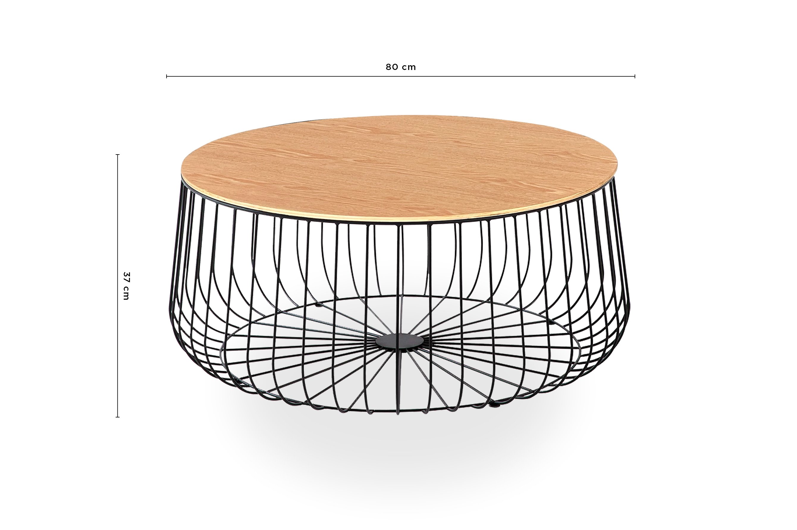 Novo Round Coffee Table Large – Black / Natural 4