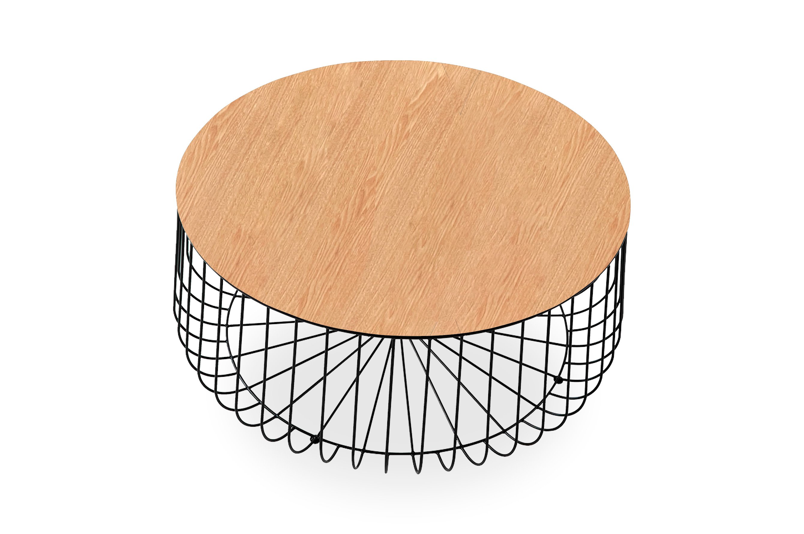 Novo Round Coffee Table Large – Black / Natural 2