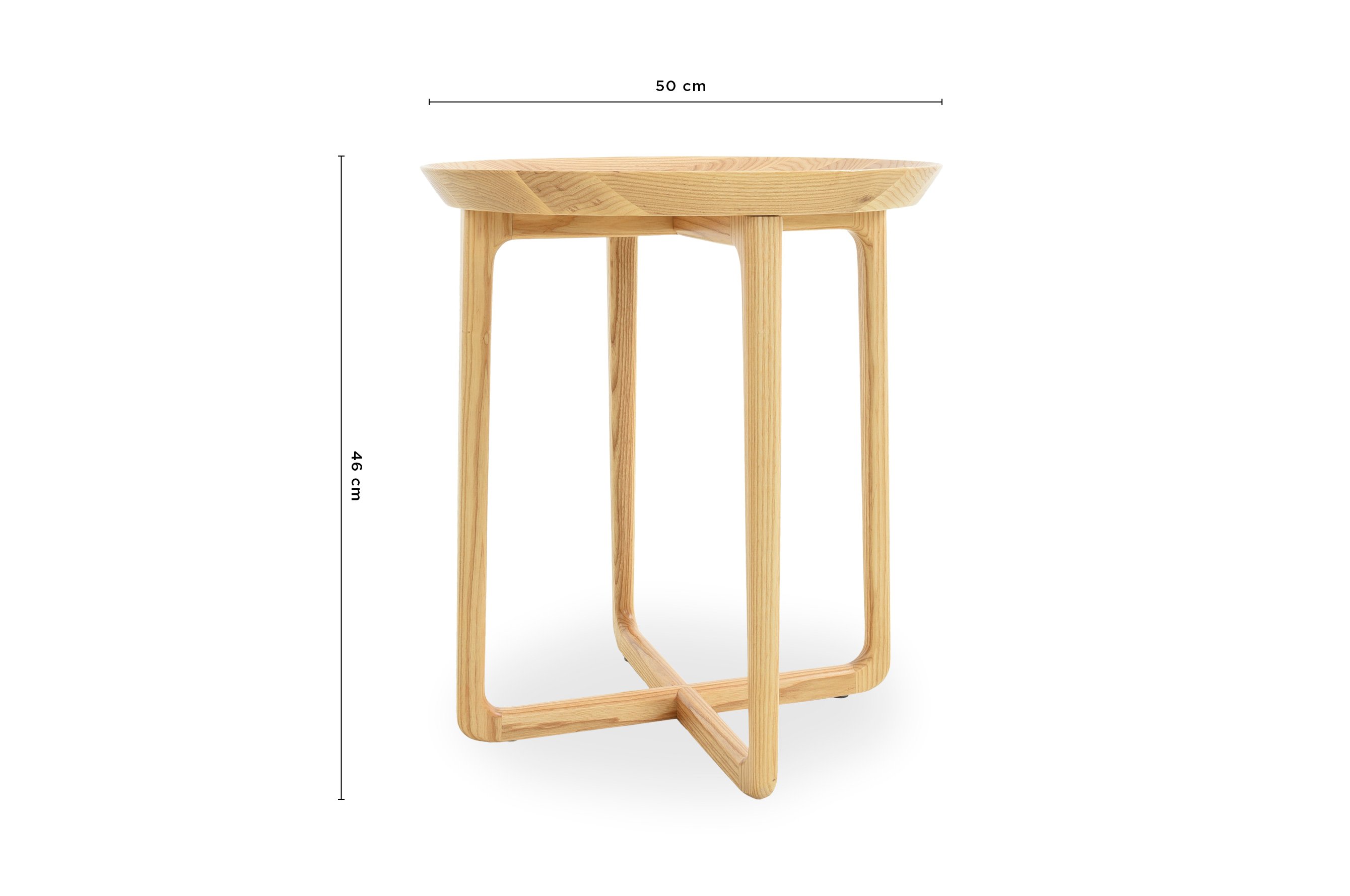 Nuru Round Side Table – Natural / Ash 3