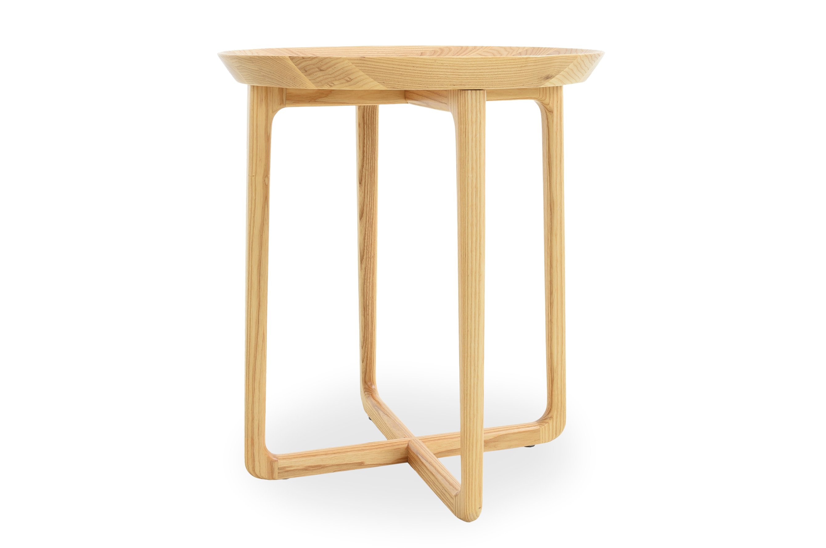 Nuru Round Side Table – Natural / Ash 1