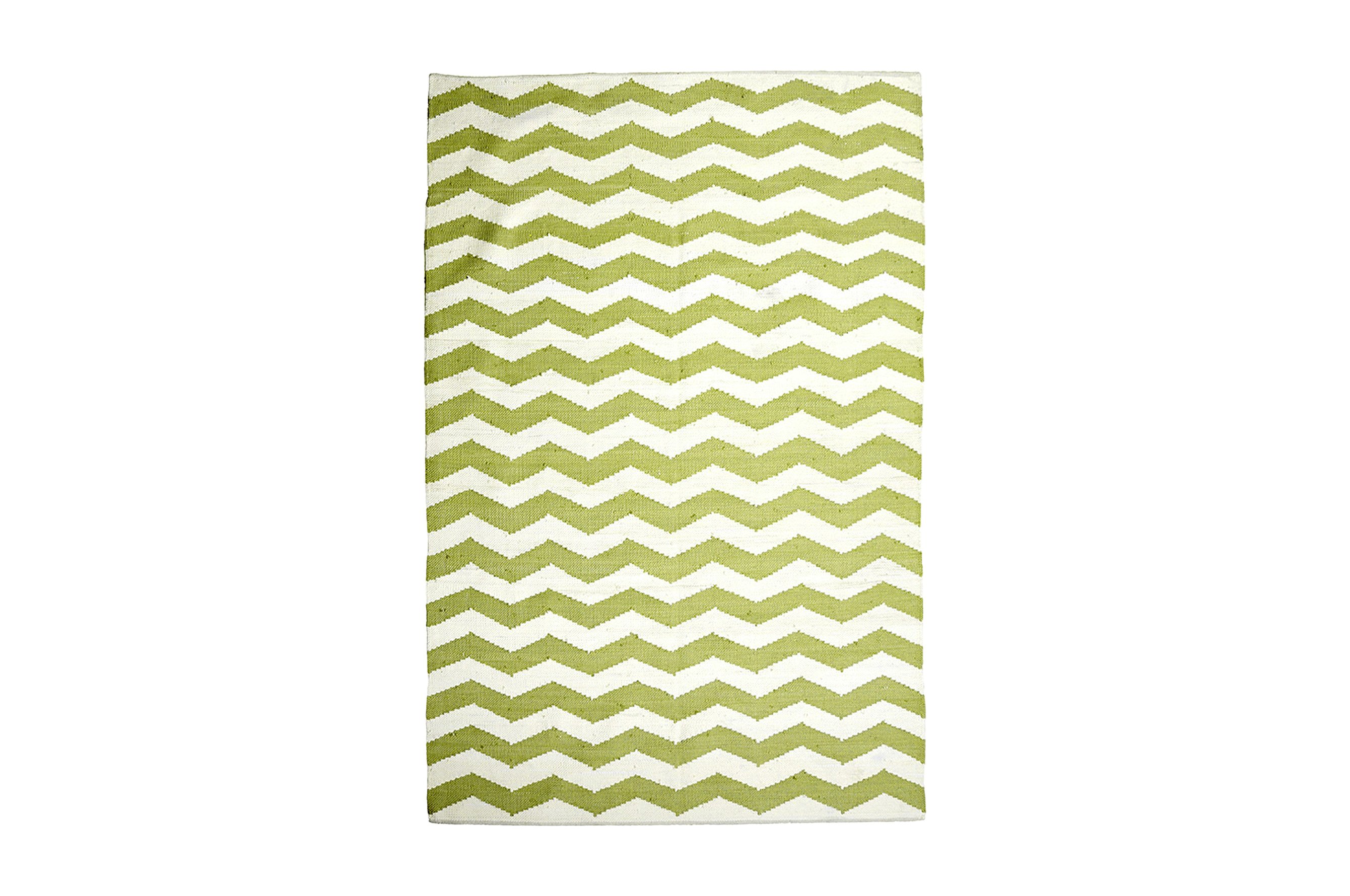 Chevron Rug – Ivory / Green 160 x 230 cm 1