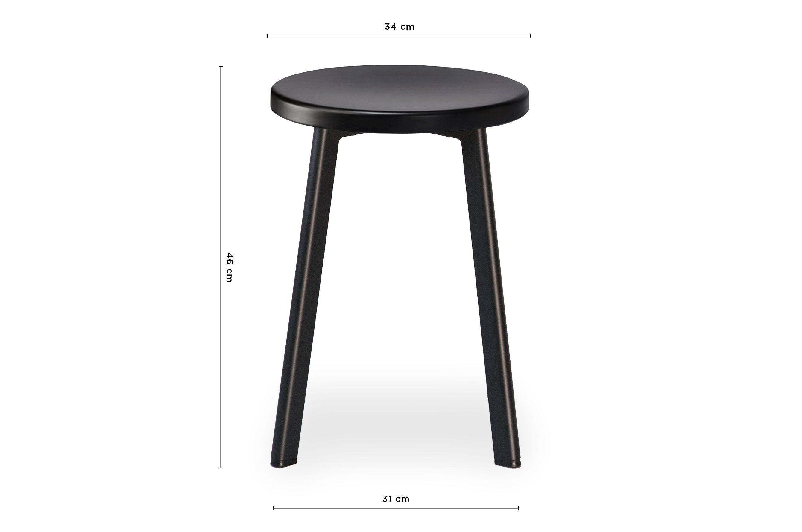 Jonty Stool 46cm – Matt Black 3