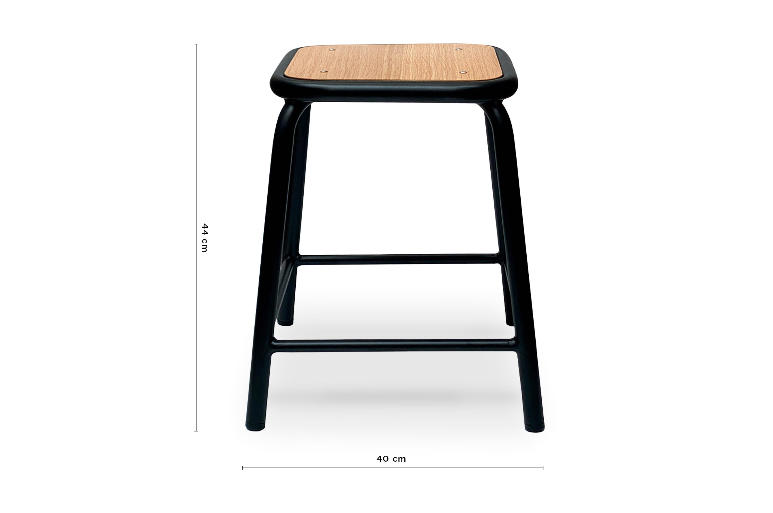 École Stool 44cm – Matt Black / Natural Top 4