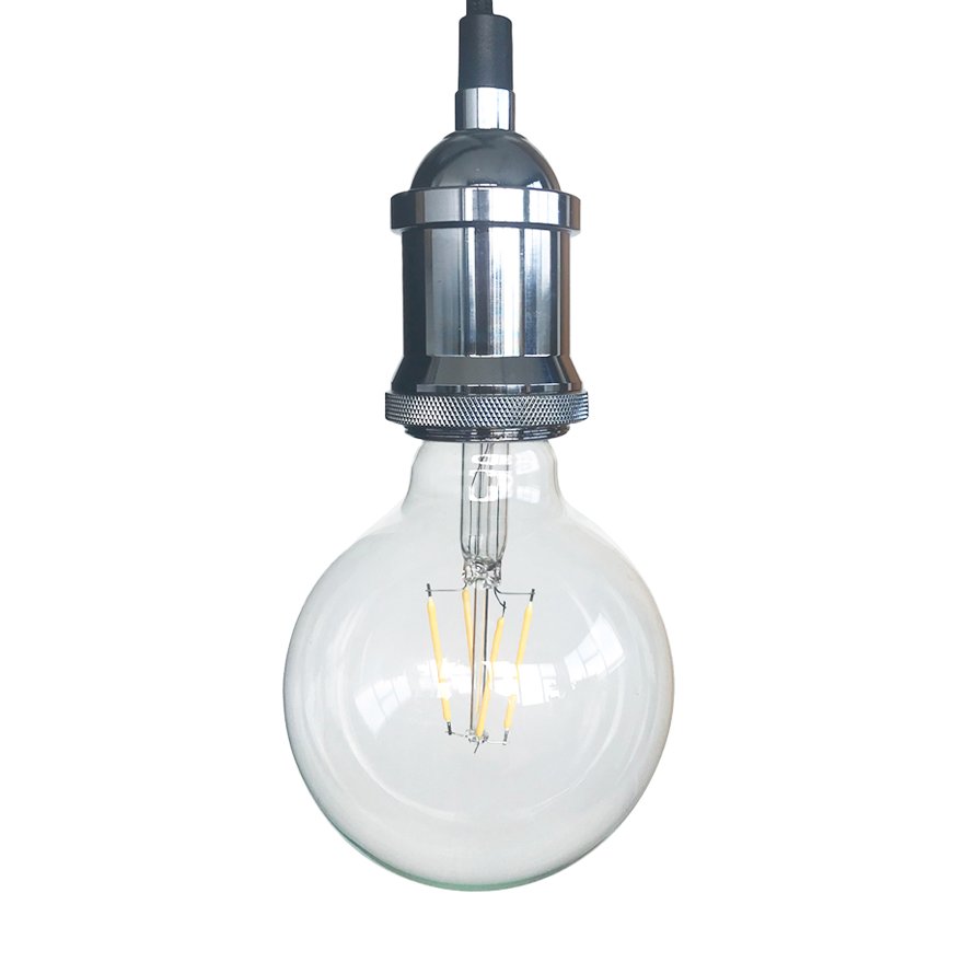 Vintage Hanging Bulb – Chrome 10