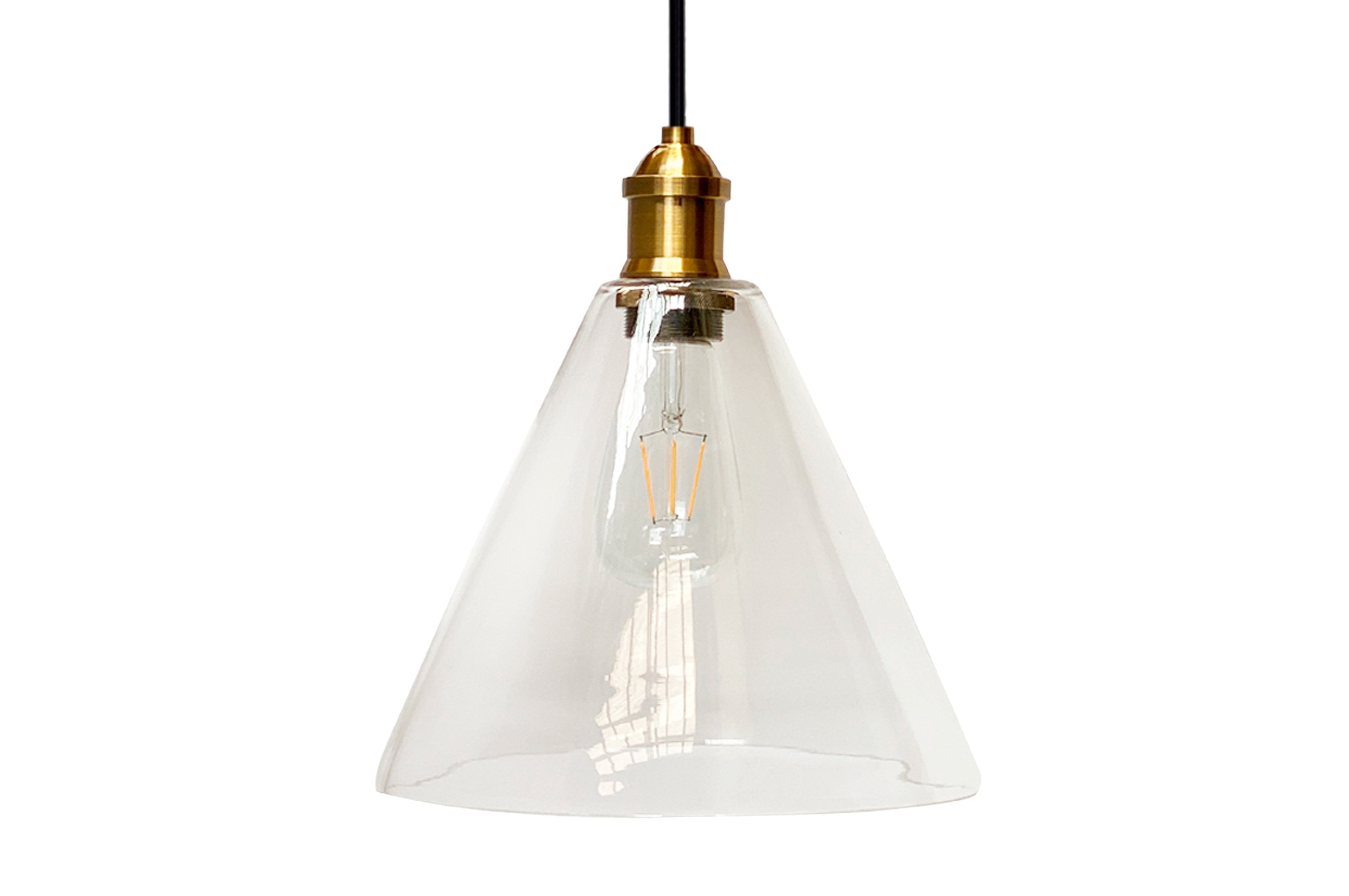 Conic Glass Pendant – Brass fitting 1