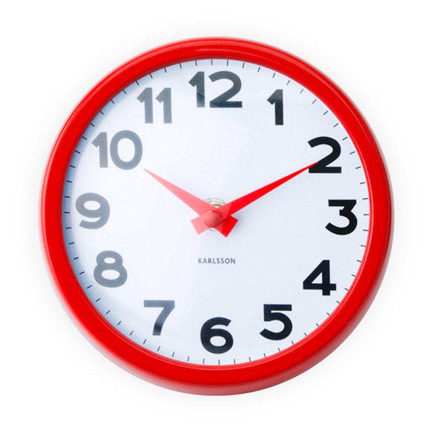 Wall Clock Never Out – Red 10