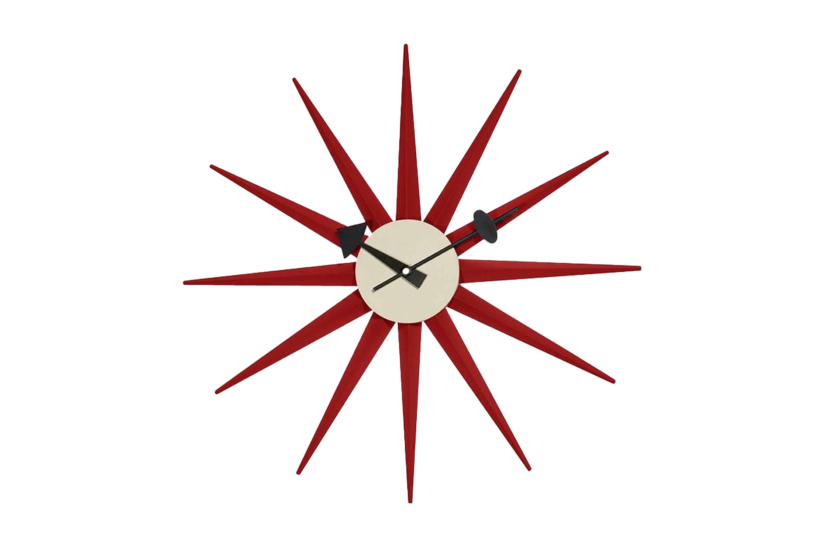 Replica George Nelson Sunburst Wall Clock – Red 1