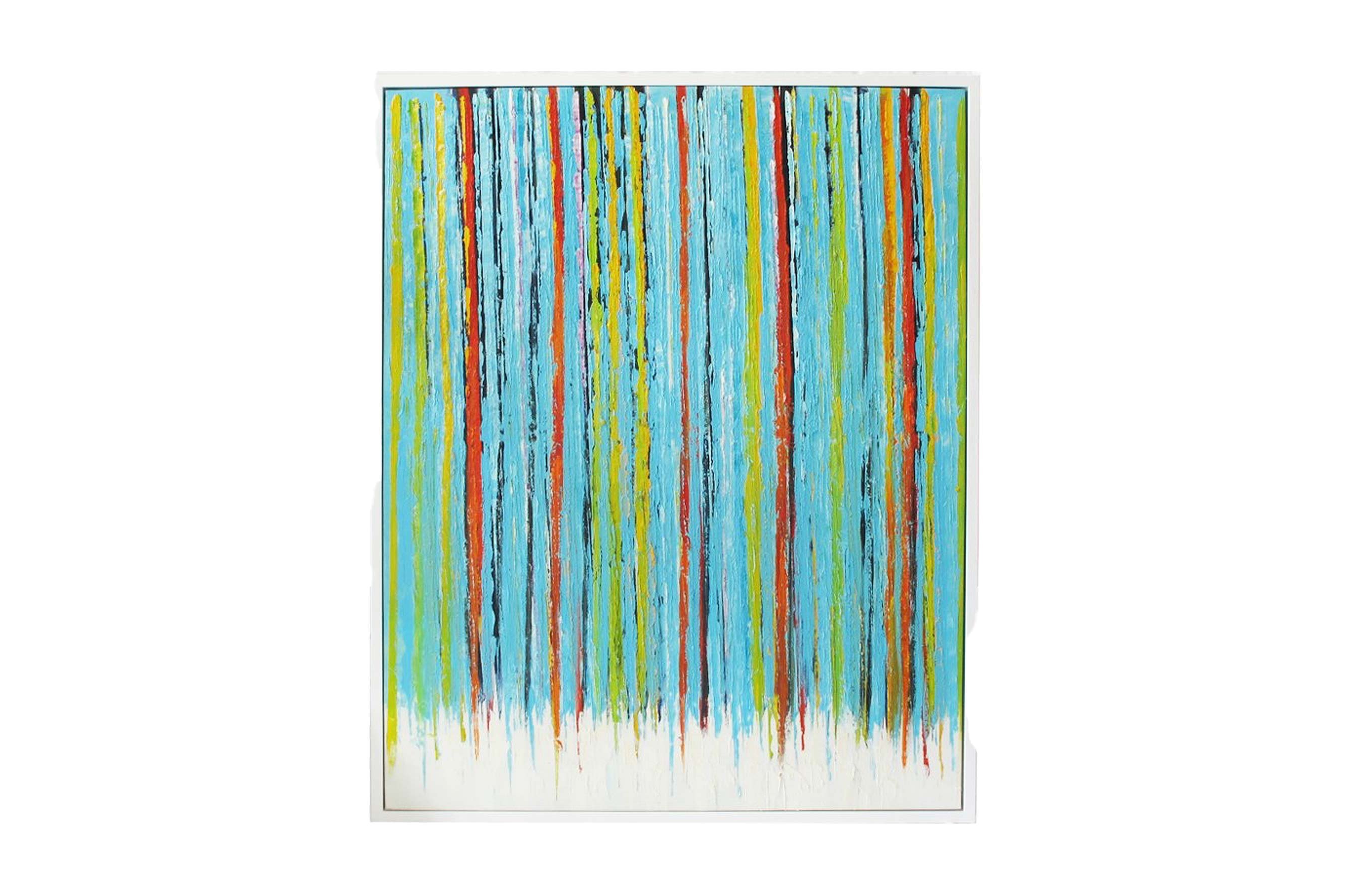 Blue Multi Stripe Painting 1