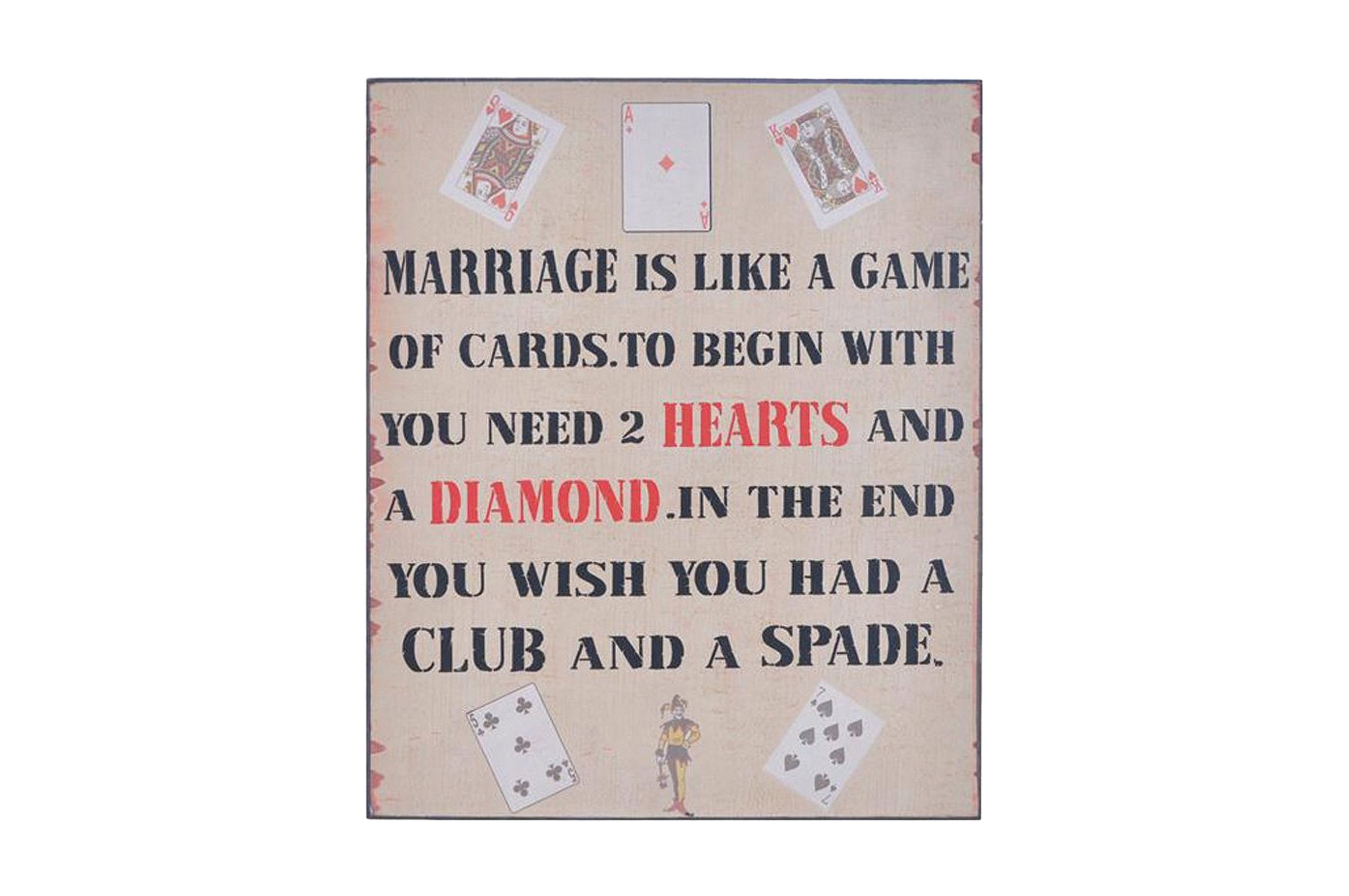 Wall Plaque – Marriage Card Game 1